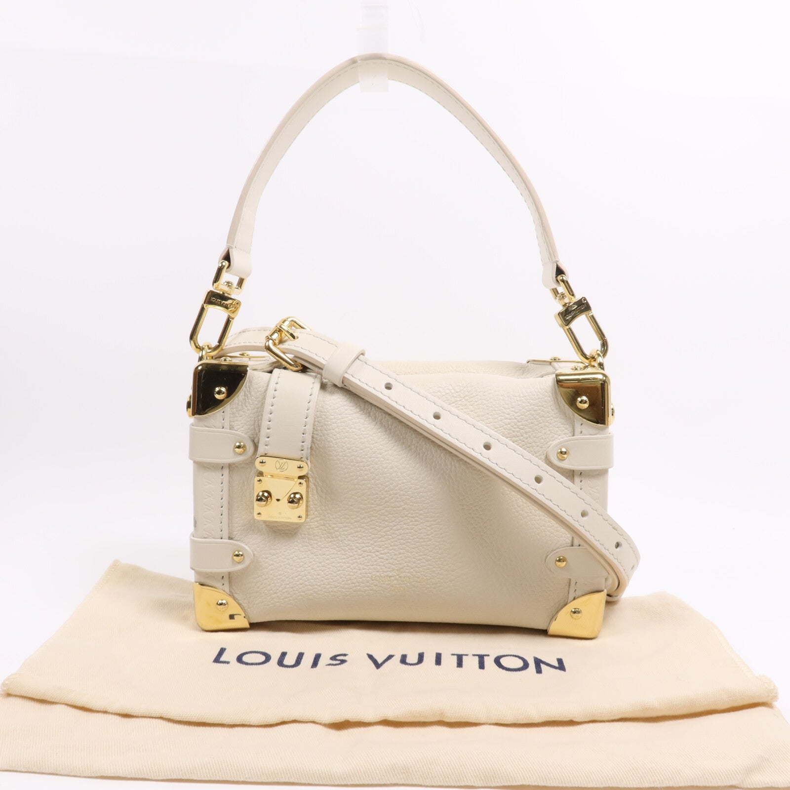 LOUIS VUITTON 牛皮皮革Side Truk PM金扣手挽肩背兩用袋