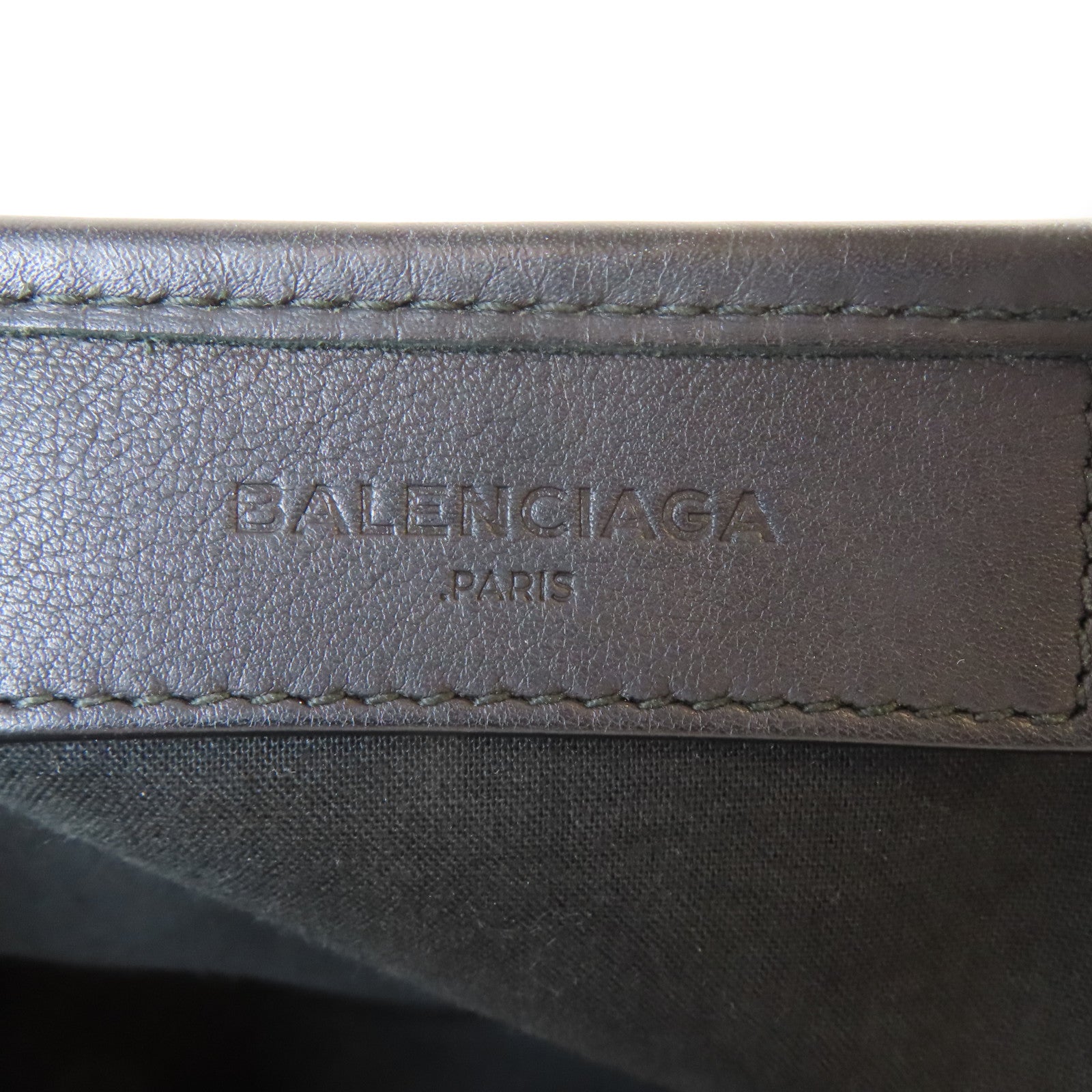 BALENCIAGA 羊皮皮革Navy Cabas銀扣手挽袋黑色