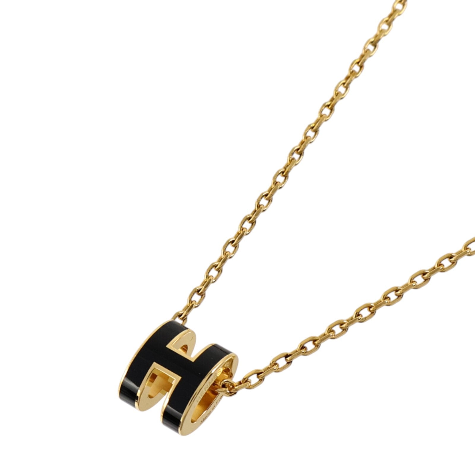 HERMES 金屬/琺瑯Mini Pop H Necklac金扣項鏈