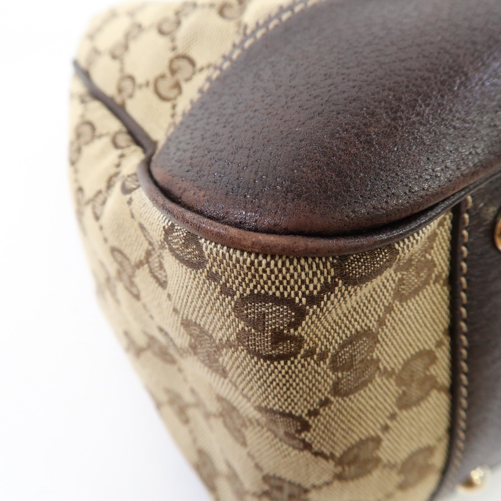 GUCCI 帆布Princy Tote Bag金扣肩背袋啡色
