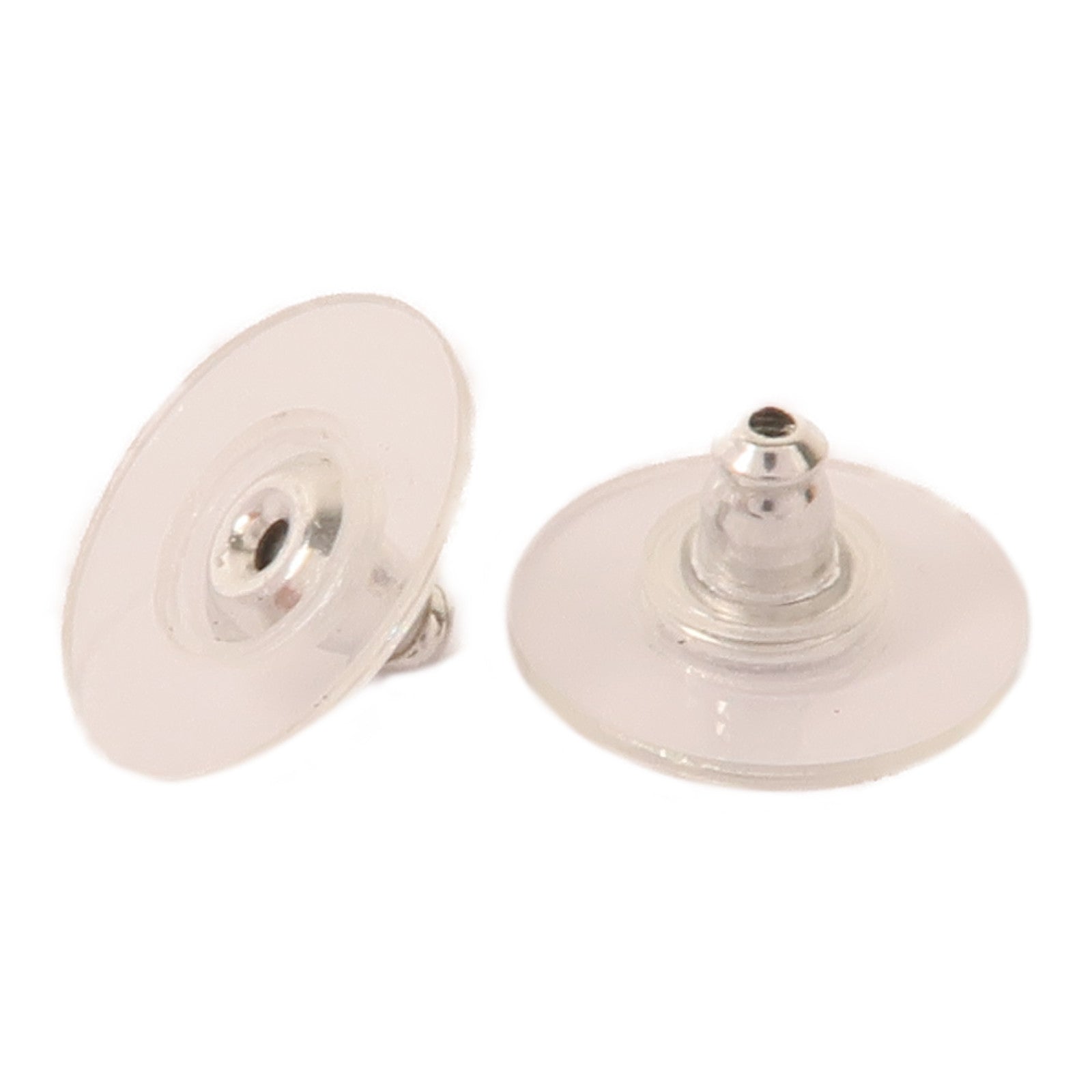 CHANEL CC Earrings Metal Silver