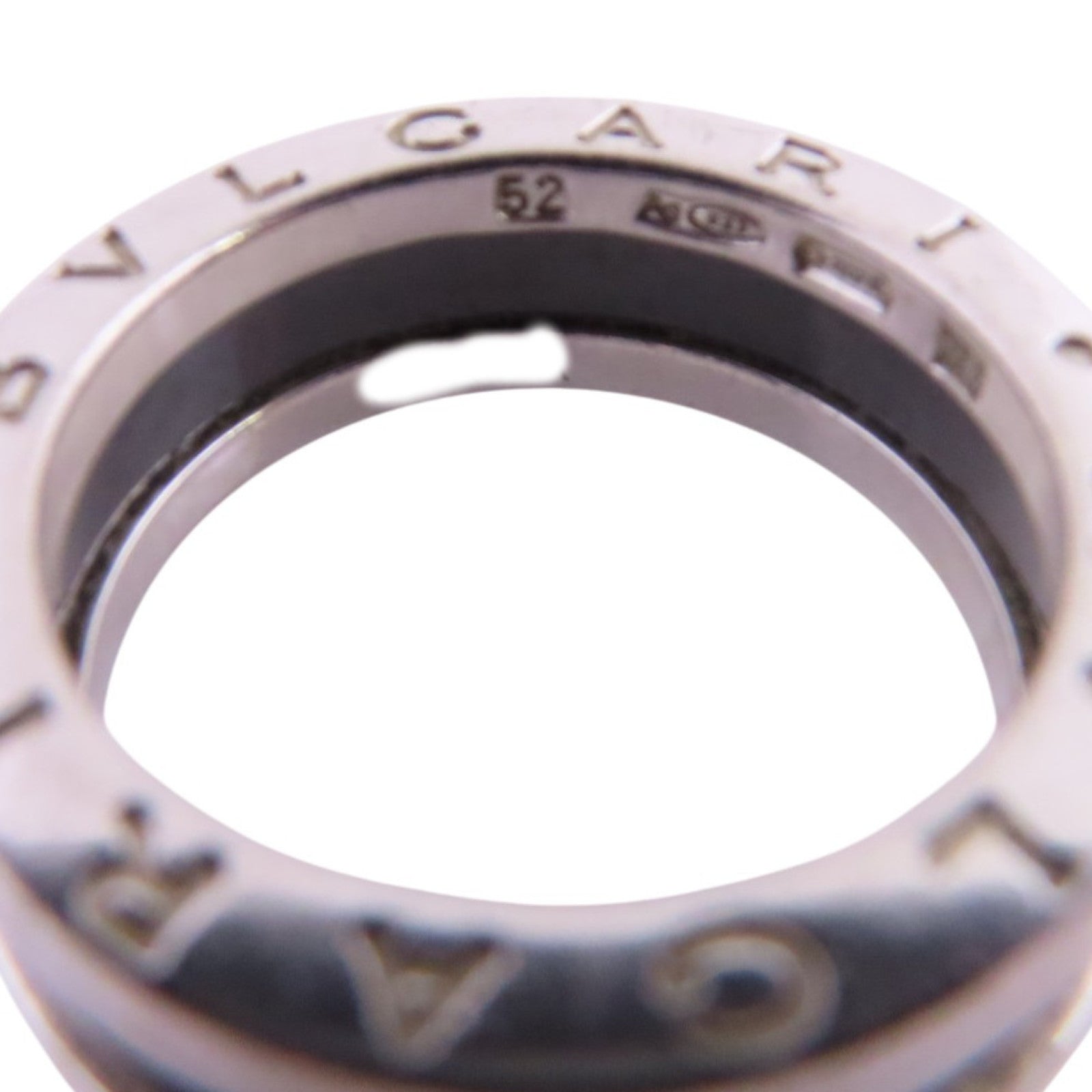 BVLGARI 925純銀/陶瓷Save The Children Ring 2-Band Ring戒指US#5.5