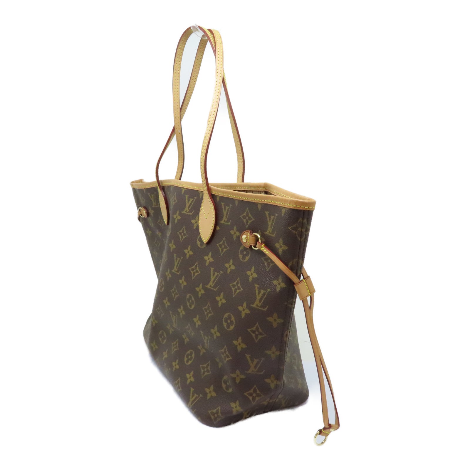 LOUIS VUITTON Monogram Neverfull PM金扣手挽袋啡色