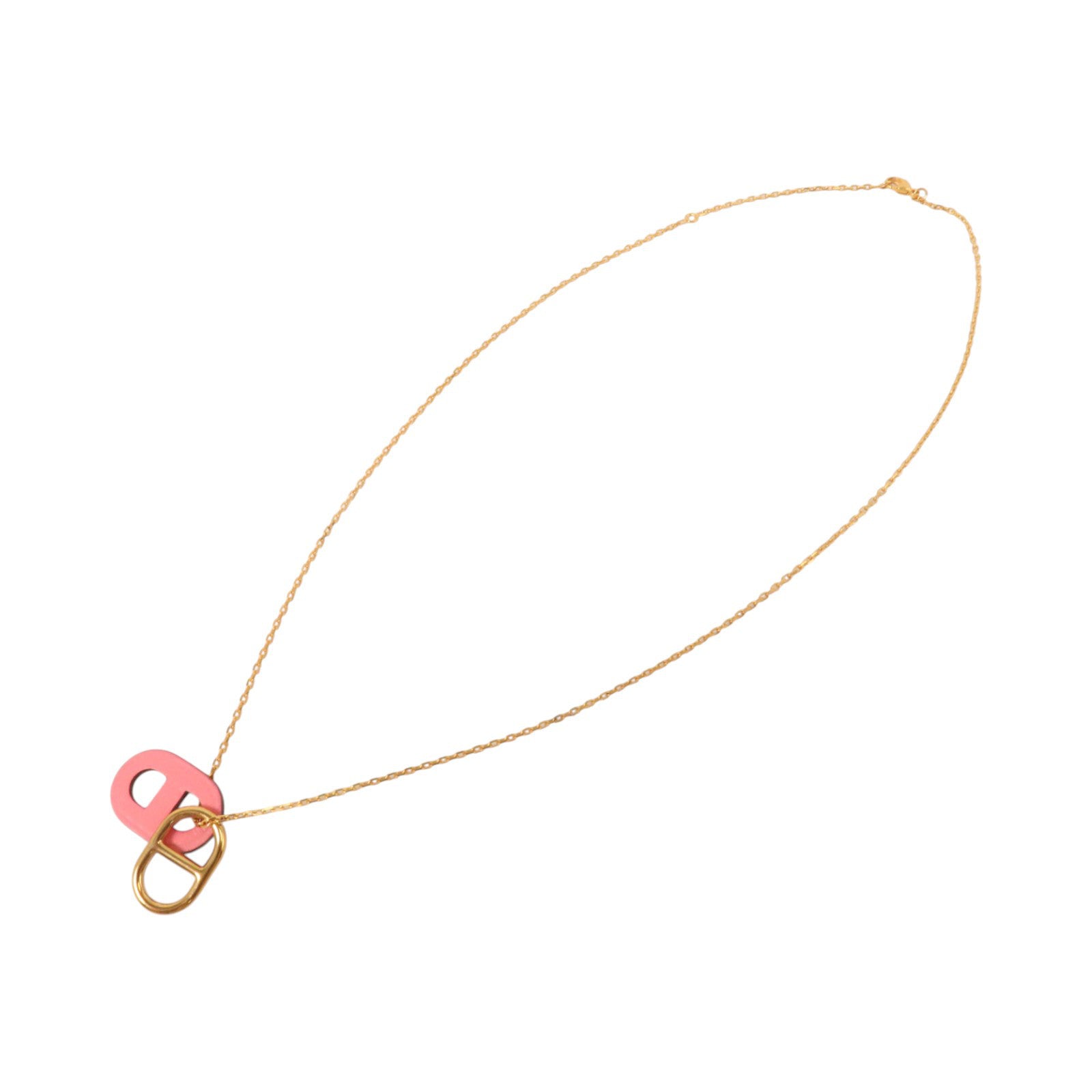 HERMES Swift皮革/金屬O'Maillon Pendant Necklace項鏈