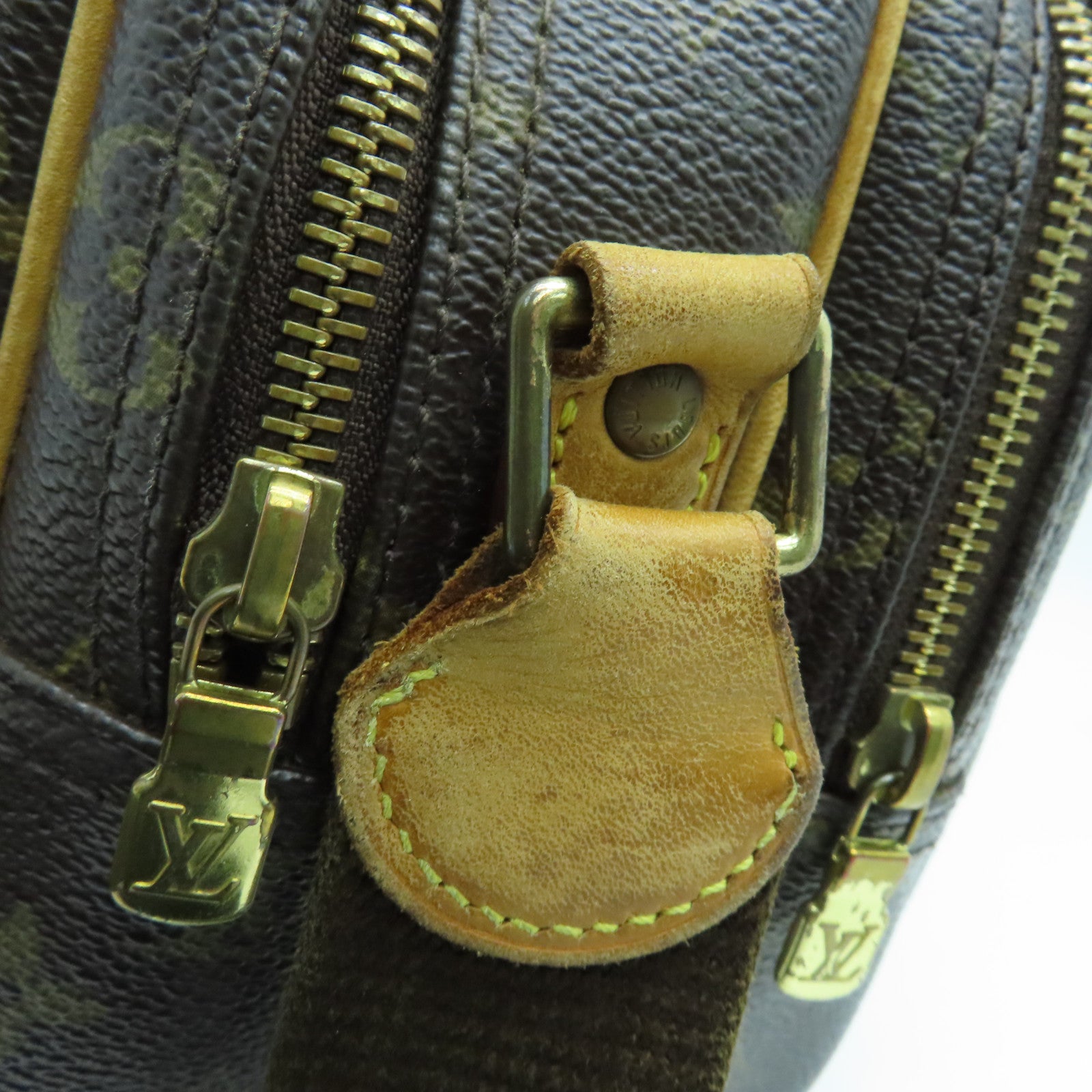 LOUIS VUITTON Monogram Reporter PM金扣肩背袋啡色