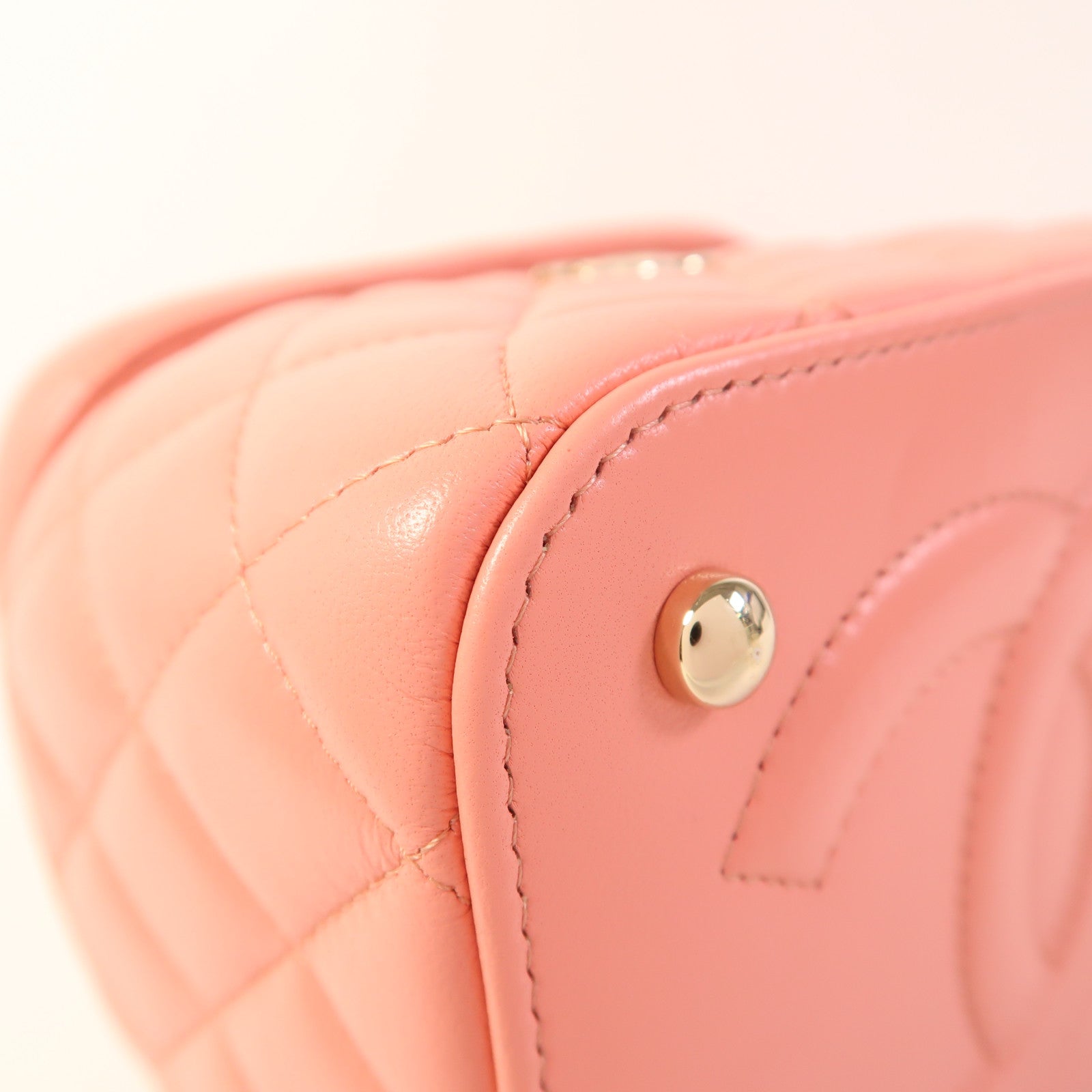 CHANEL 羊皮皮革Vanity Case金扣手挽肩背兩用袋