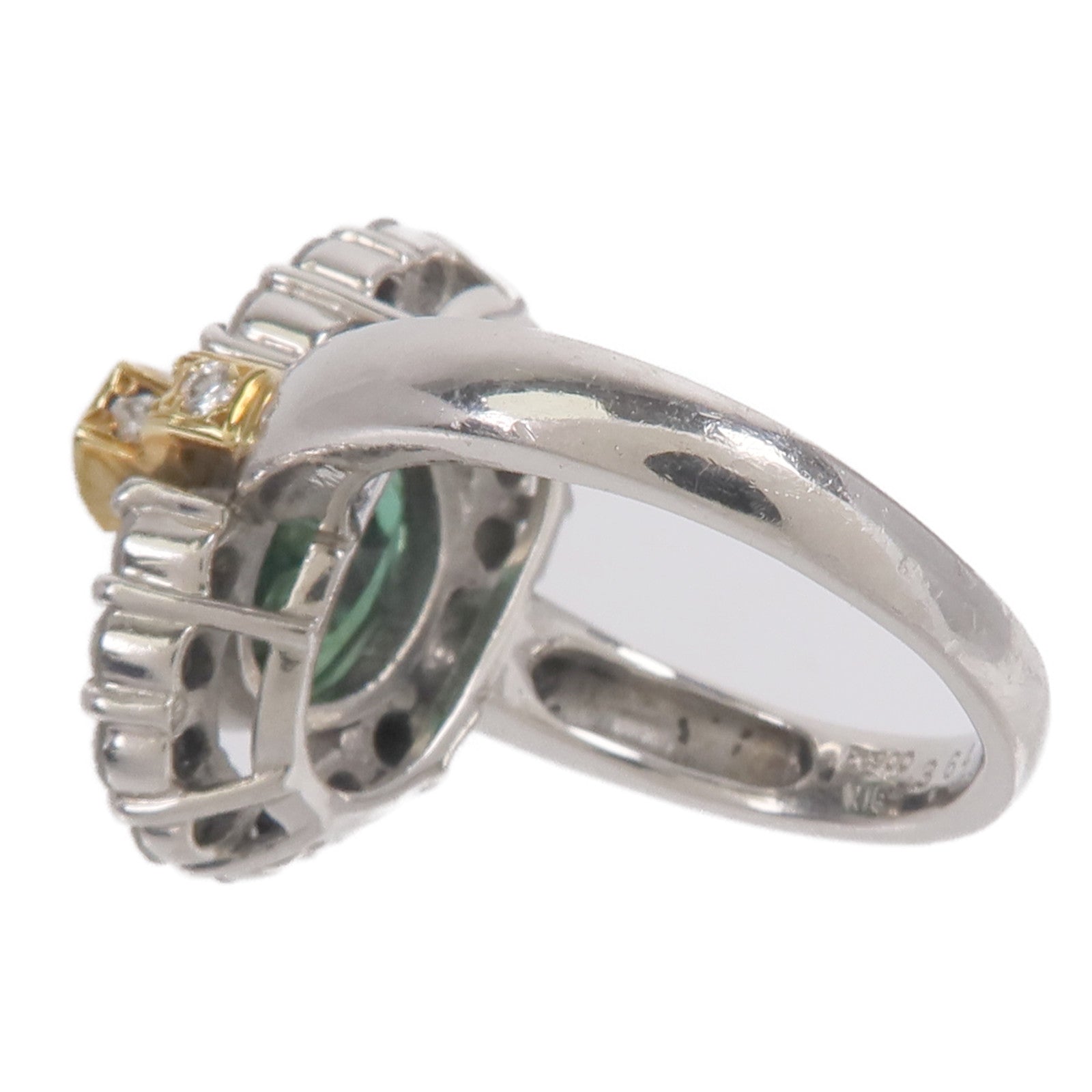 JEWELRY 18K黃金/PT900鉑金Tourmaline Diamond Ring碧璽/鑽石戒指