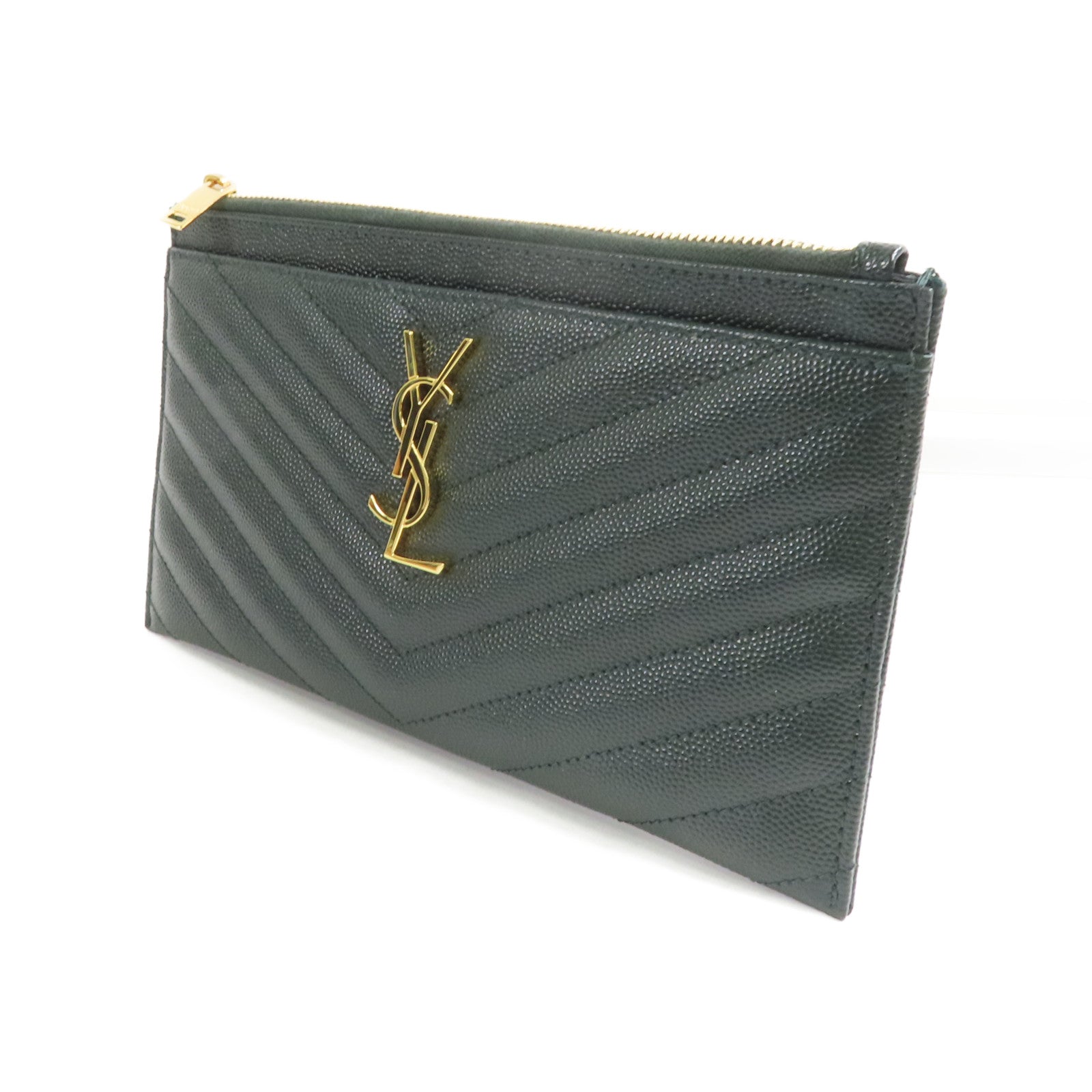 SAINT LAURENT 牛皮皮革Clutch Bag金扣手拿包