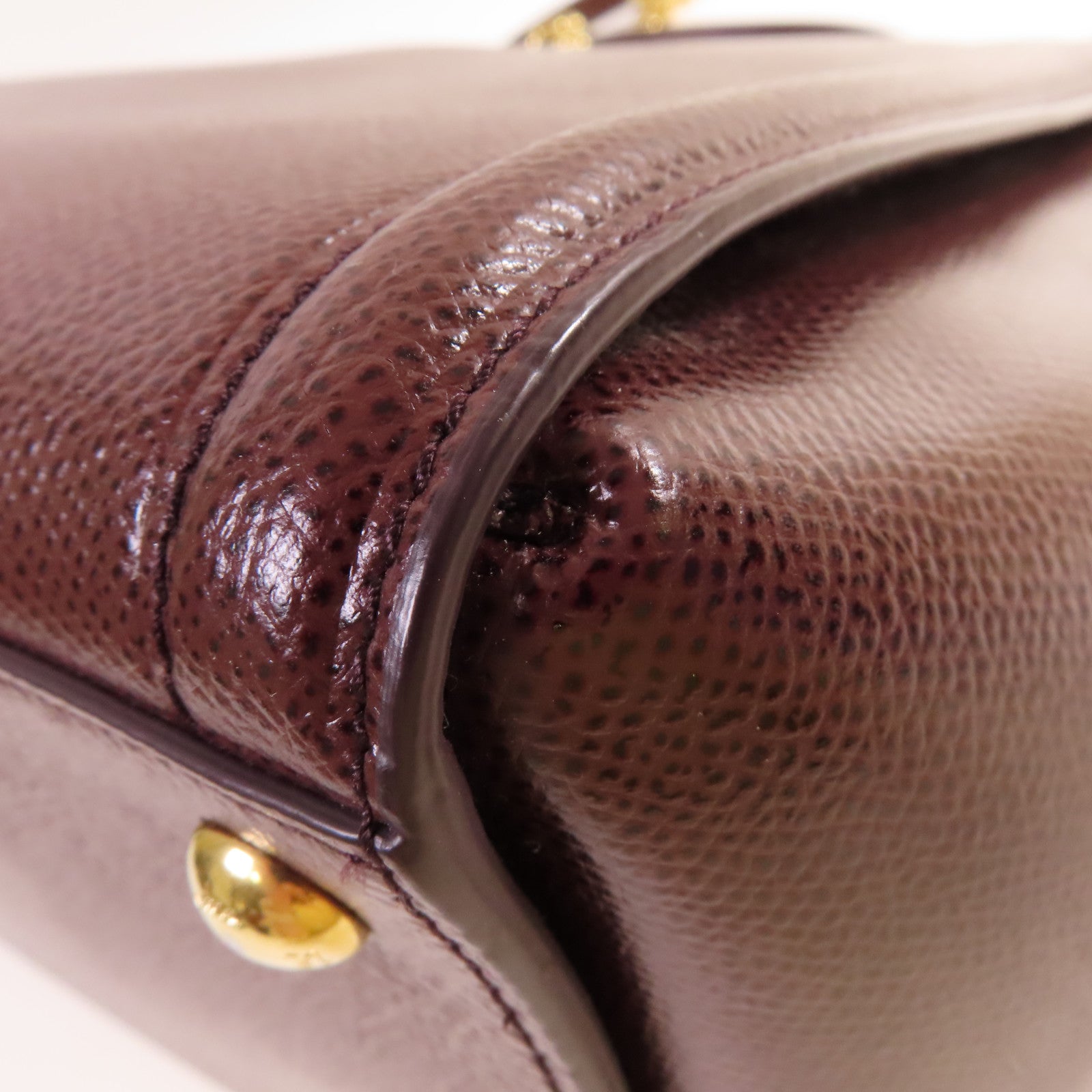 Salvatore Ferragamo 牛皮皮革2Way Shoulder Bag金扣手挽肩背兩用袋酒紅色
