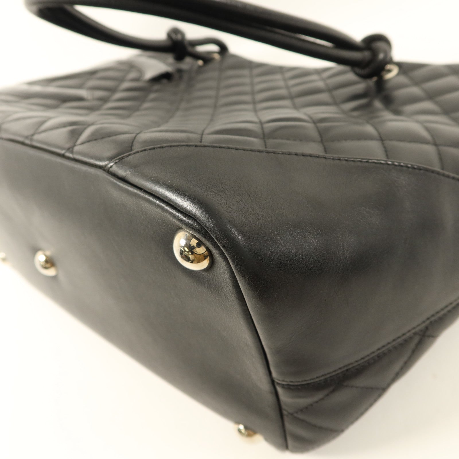 CHANEL 牛皮皮革Cambon Tote Bag銀扣手挽袋