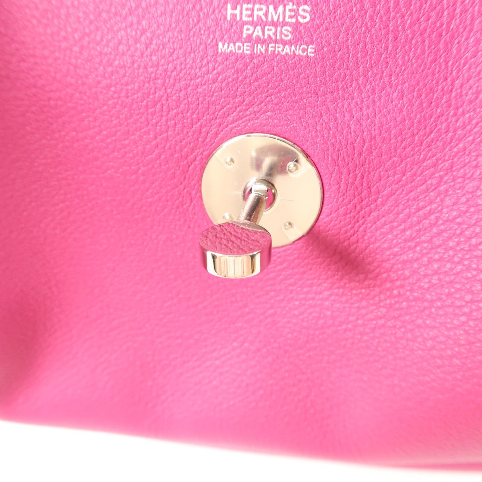 HERMES PHW Lindy 30 2 Way Shoulder Handbag Evercolor Leather Rose Purple