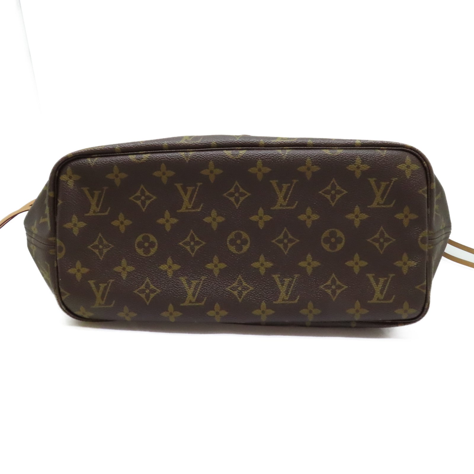 LOUIS VUITTON Monogram Neverfull PM金扣手挽袋啡色