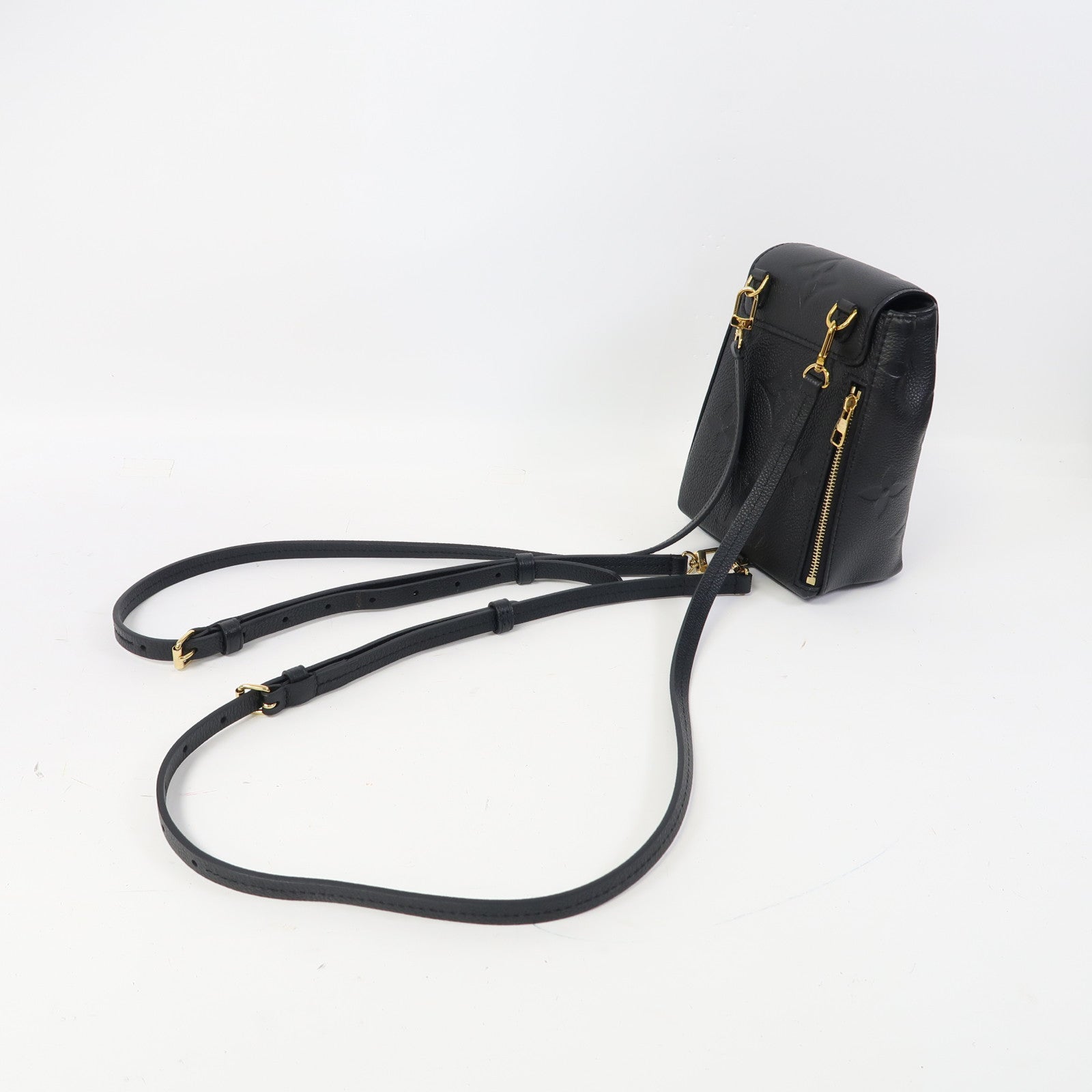 LOUIS VUITTON Monogram Empreinte Tiny Backpack金扣背包黑色