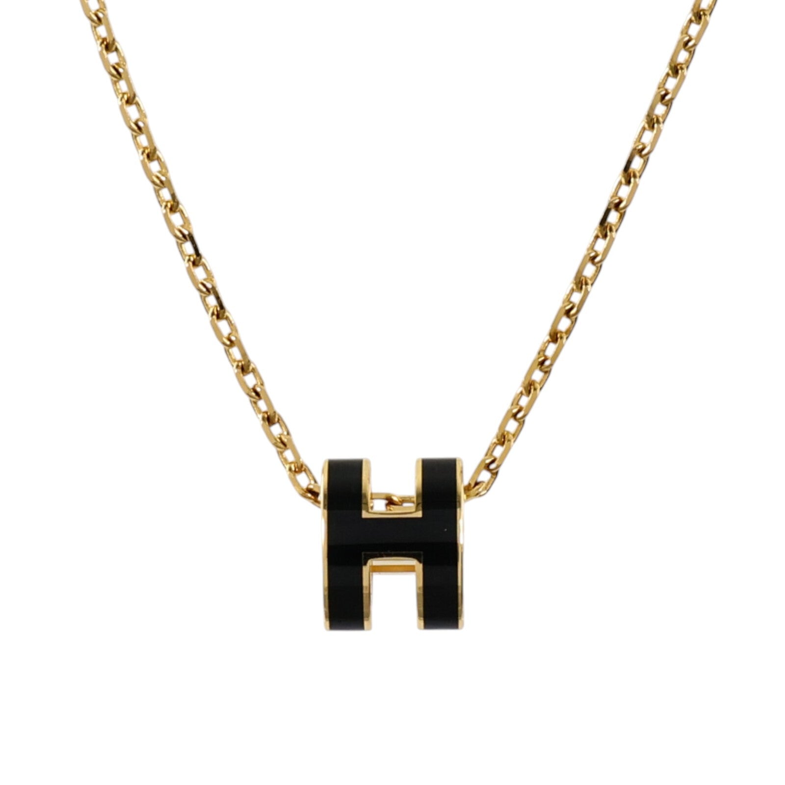 HERMES 金屬/琺瑯Mini Pop H Necklac金扣項鏈