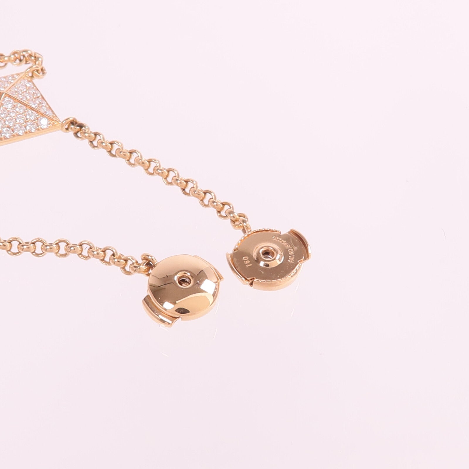 HERMES 18K玫瑰金Clou d'H dangle Earrings鑽石耳環