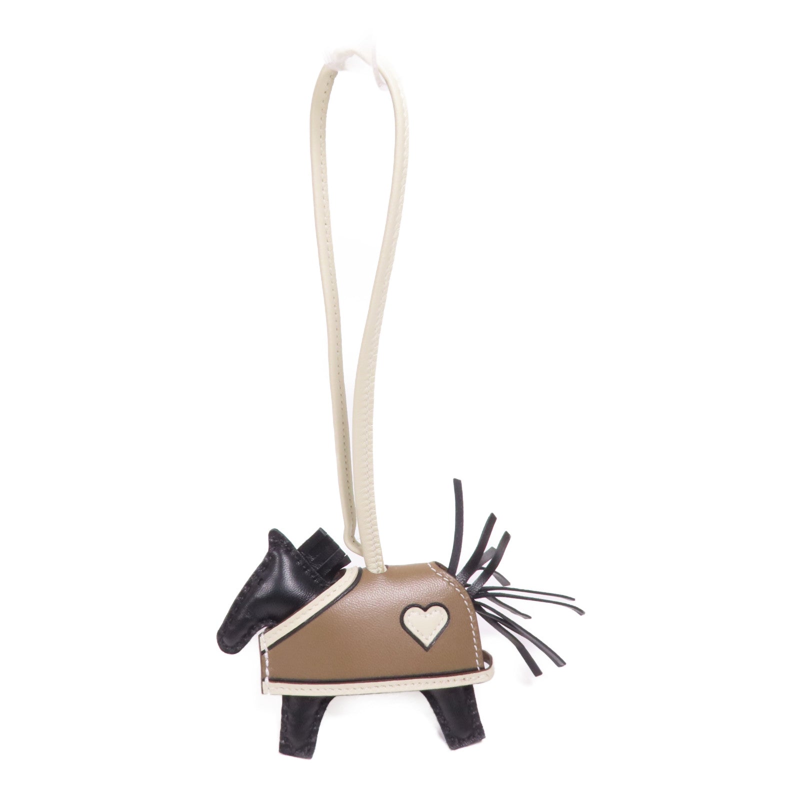 HERMES Milo皮革Rodeo Rodeo Coeur PM掛飾Noir