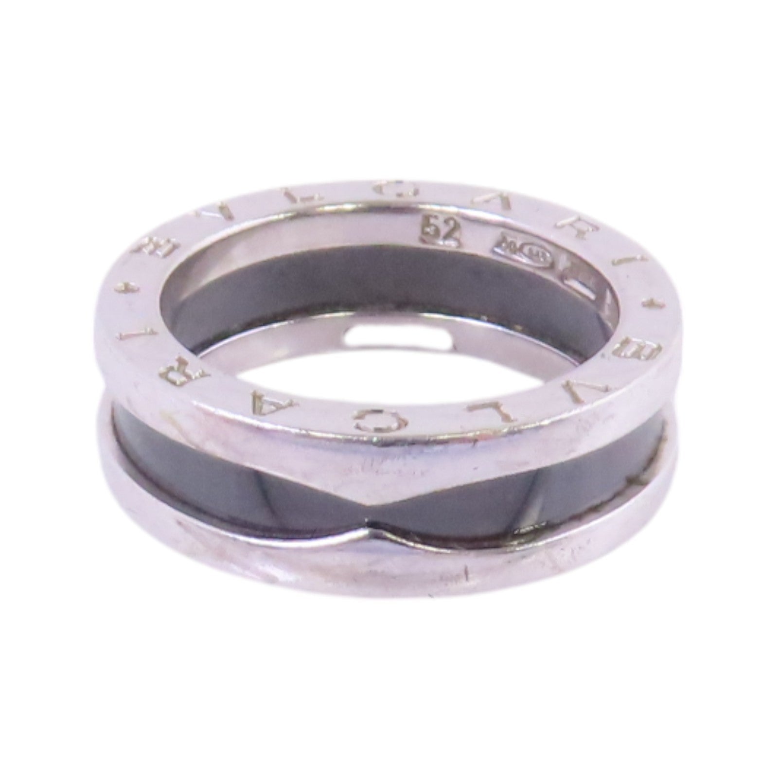 BVLGARI 925純銀/陶瓷Save The Children Ring 2-Band Ring戒指US#5.5