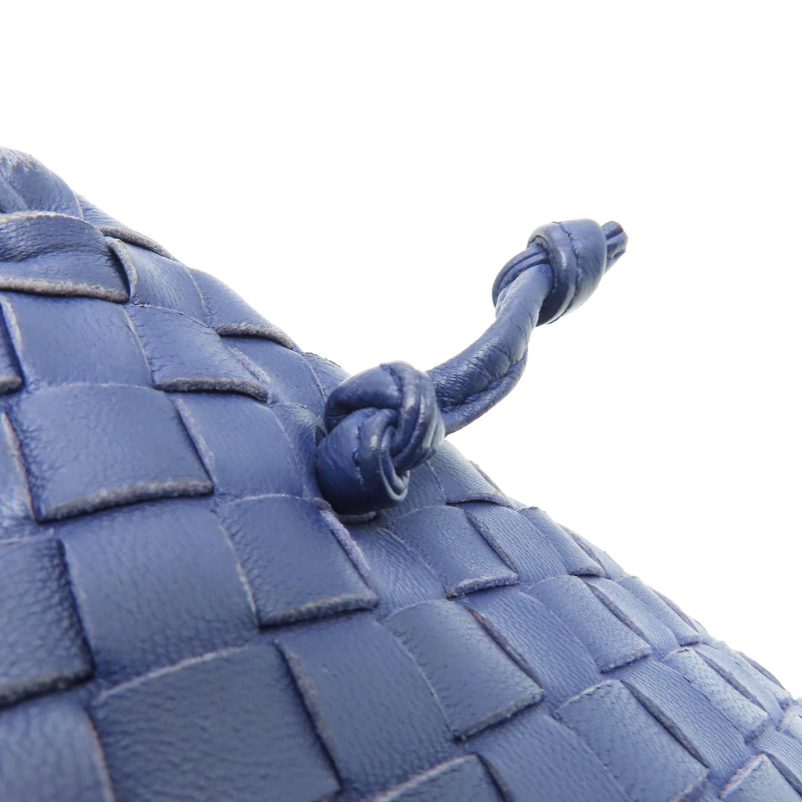 BOTTEGA VENETA 織紋皮革Shoulder Bag銀扣肩背袋藍色