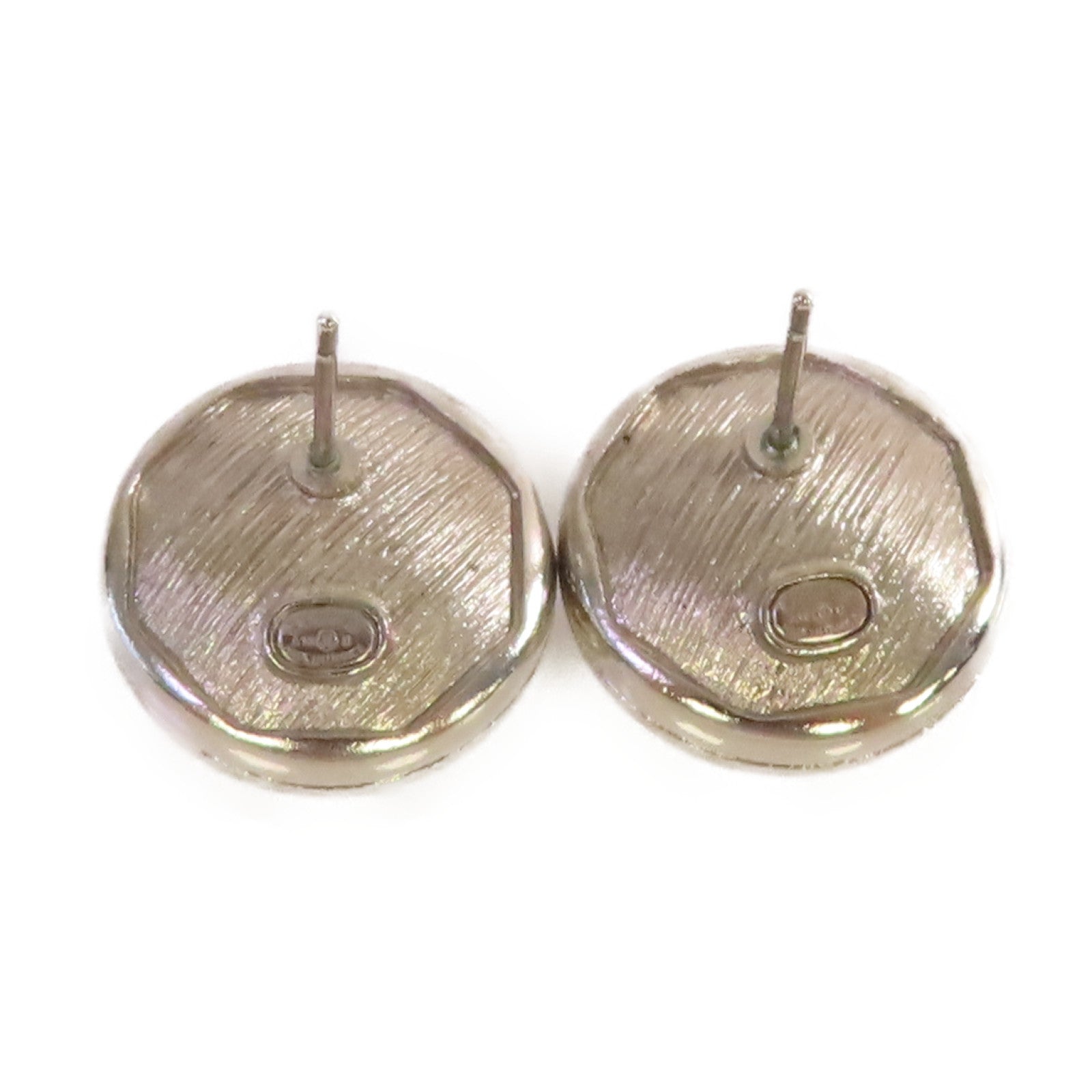 CHANEL PVC/金屬CC Earrings耳環銀色/黑色