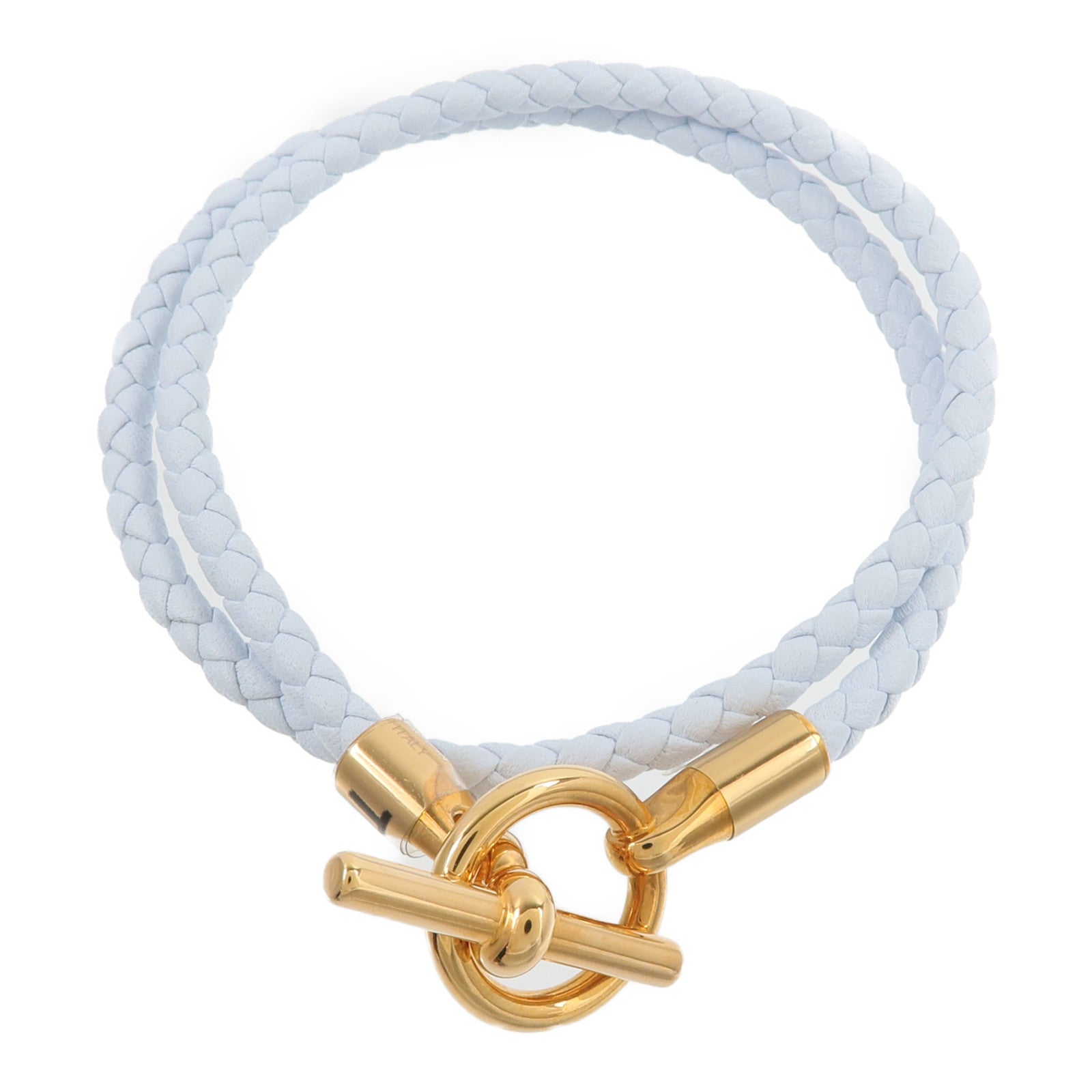 HERMES Swift皮革Glenan Double Tour Bracelet手鏈Bleu Brume