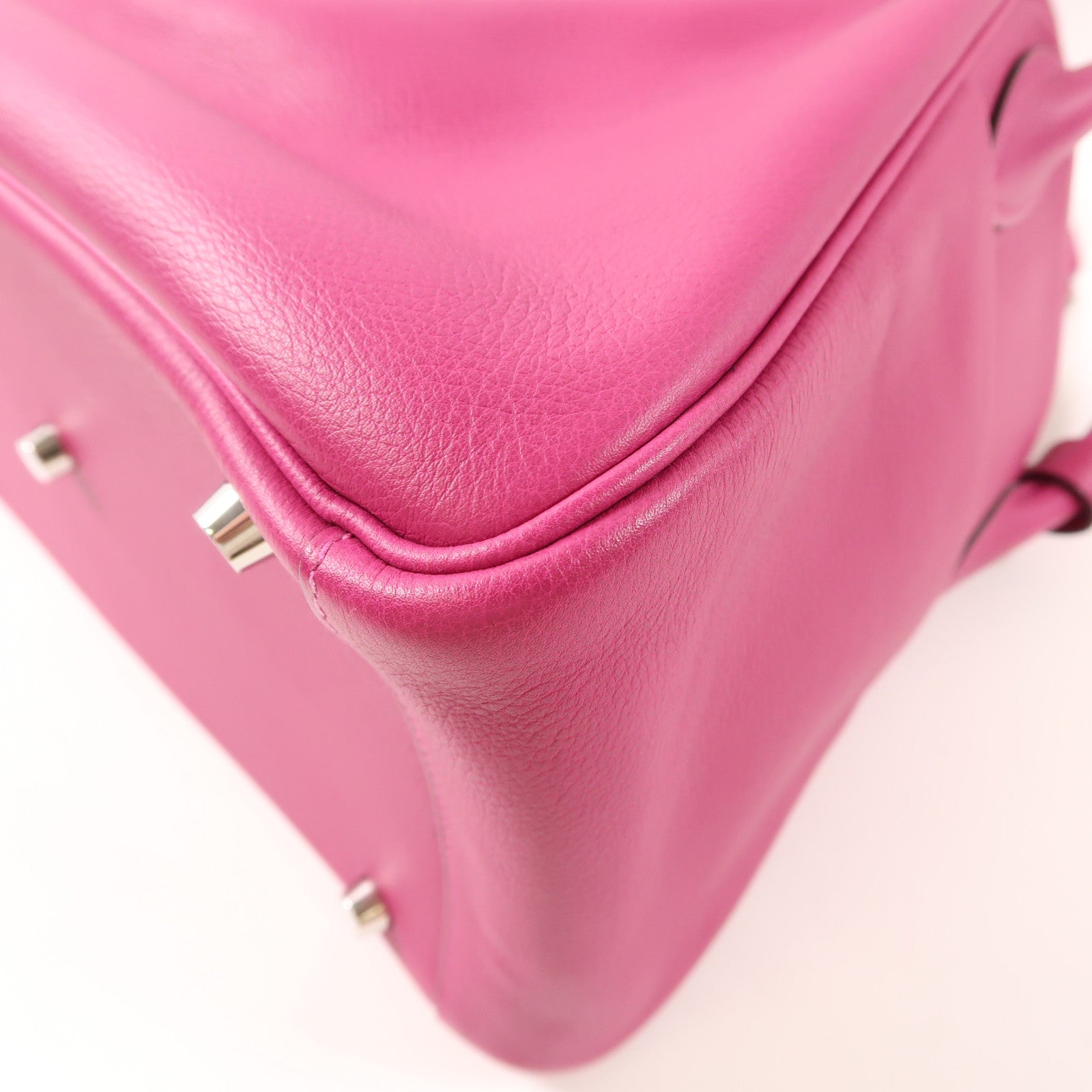 HERMES PHW Lindy 30 2 Way Shoulder Handbag Evercolor Leather Rose Purple