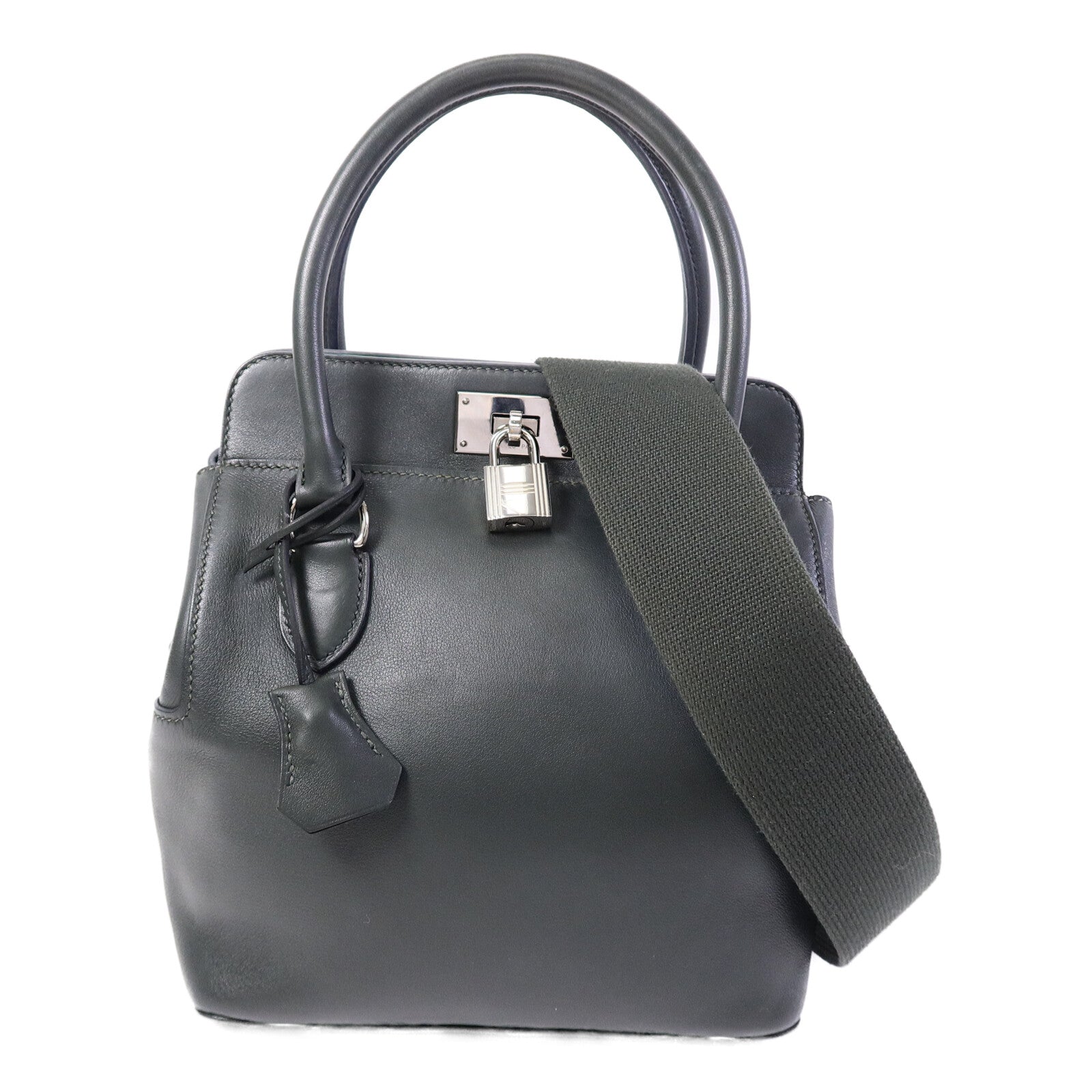 HERMES Swift皮革Toolbox 20手挽肩背兩用袋Vert Fonce