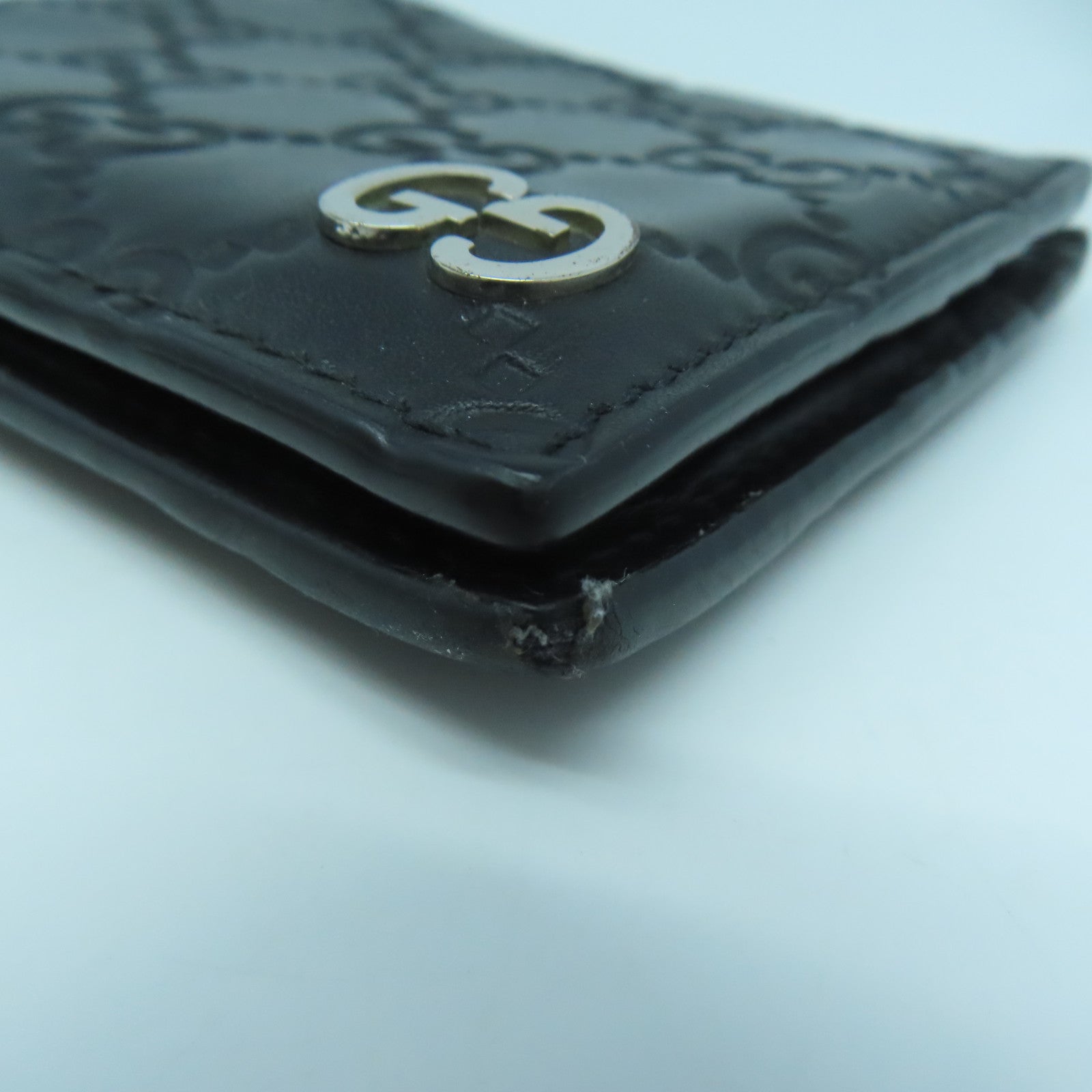 GUCCI 【激減優惠】牛皮皮革Wallet銀扣錢包黑色