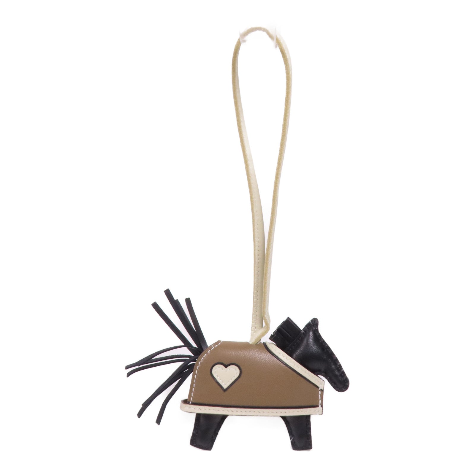 HERMES Milo皮革Rodeo Rodeo Coeur PM掛飾Noir