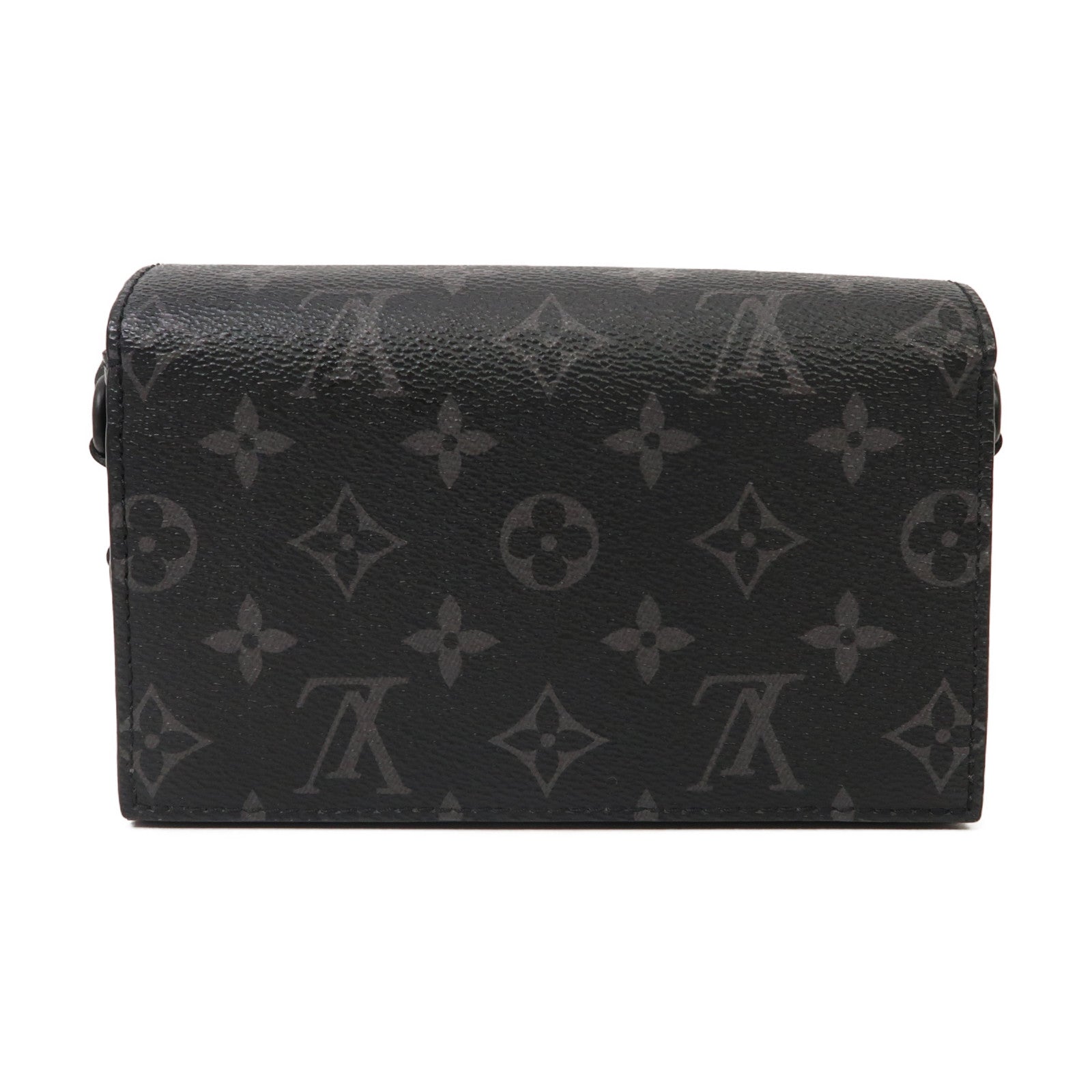 LOUIS VUITTON Monogram Eclipse Steamer肩背袋黑色