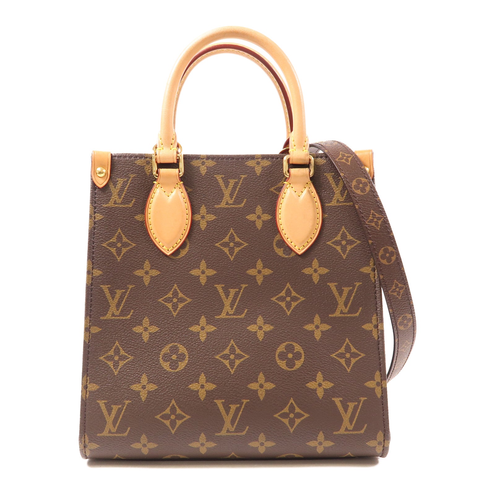 LOUIS VUITTON LV GHW Sac Plat BB 2 Way Shoulder Handbag M45847 Monogram Brown