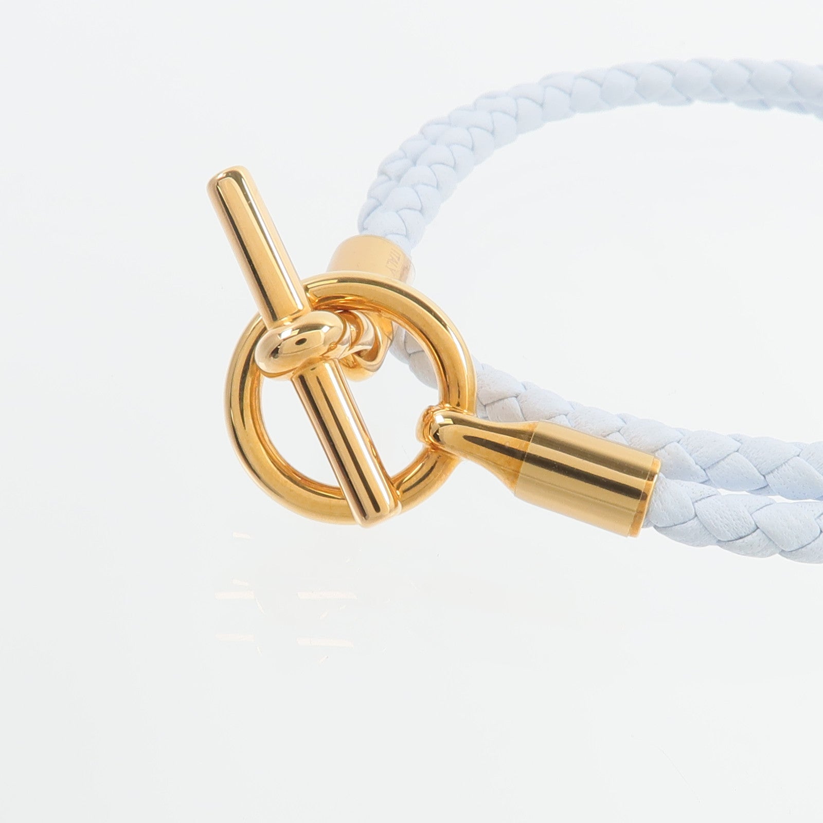 HERMES Swift皮革Glenan Double Tour Bracelet手鏈Bleu Brume