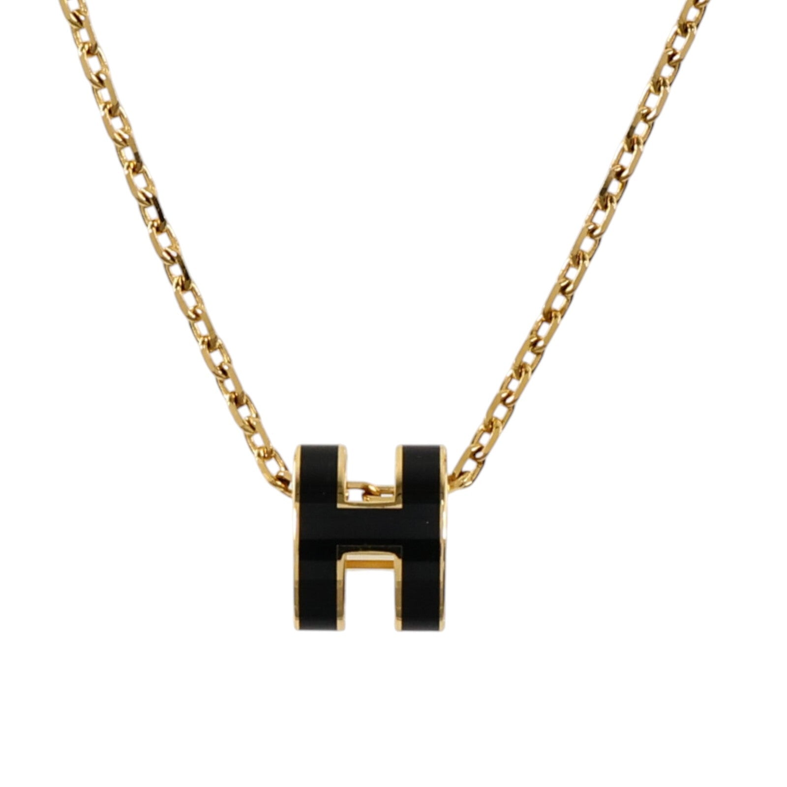 HERMES 金屬/琺瑯Mini Pop H Necklac金扣項鏈