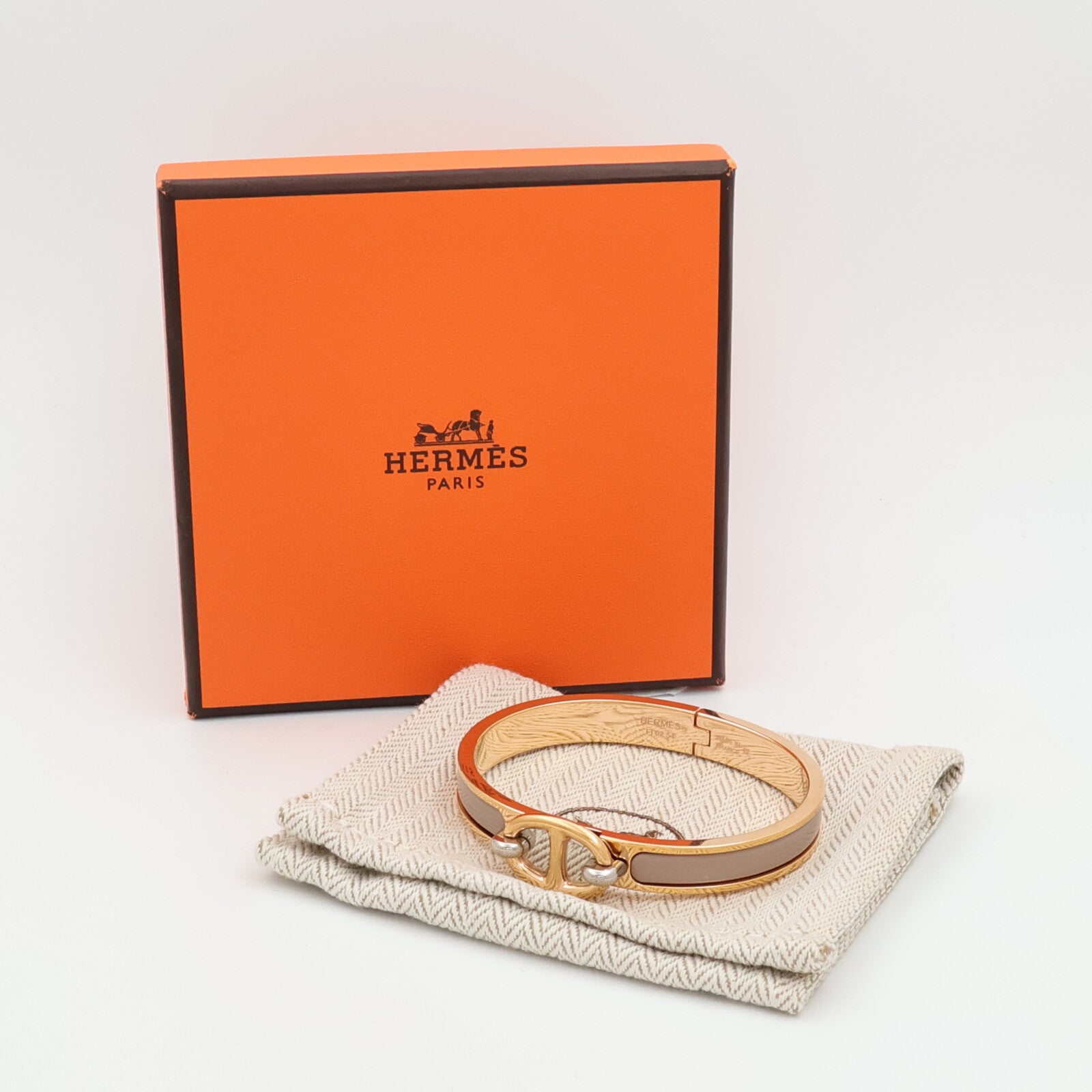 HERMES 金屬/琺瑯Mini Clic Chaine D Ancre手鐲