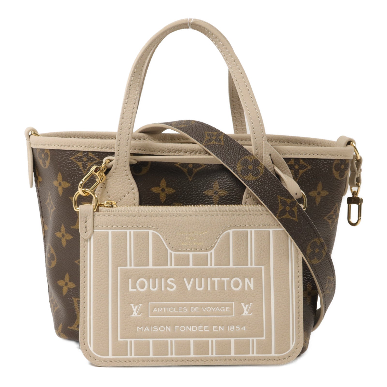 LOUIS VUITTON Monogram Neverfull Inside Out BB手挽肩背兩用袋