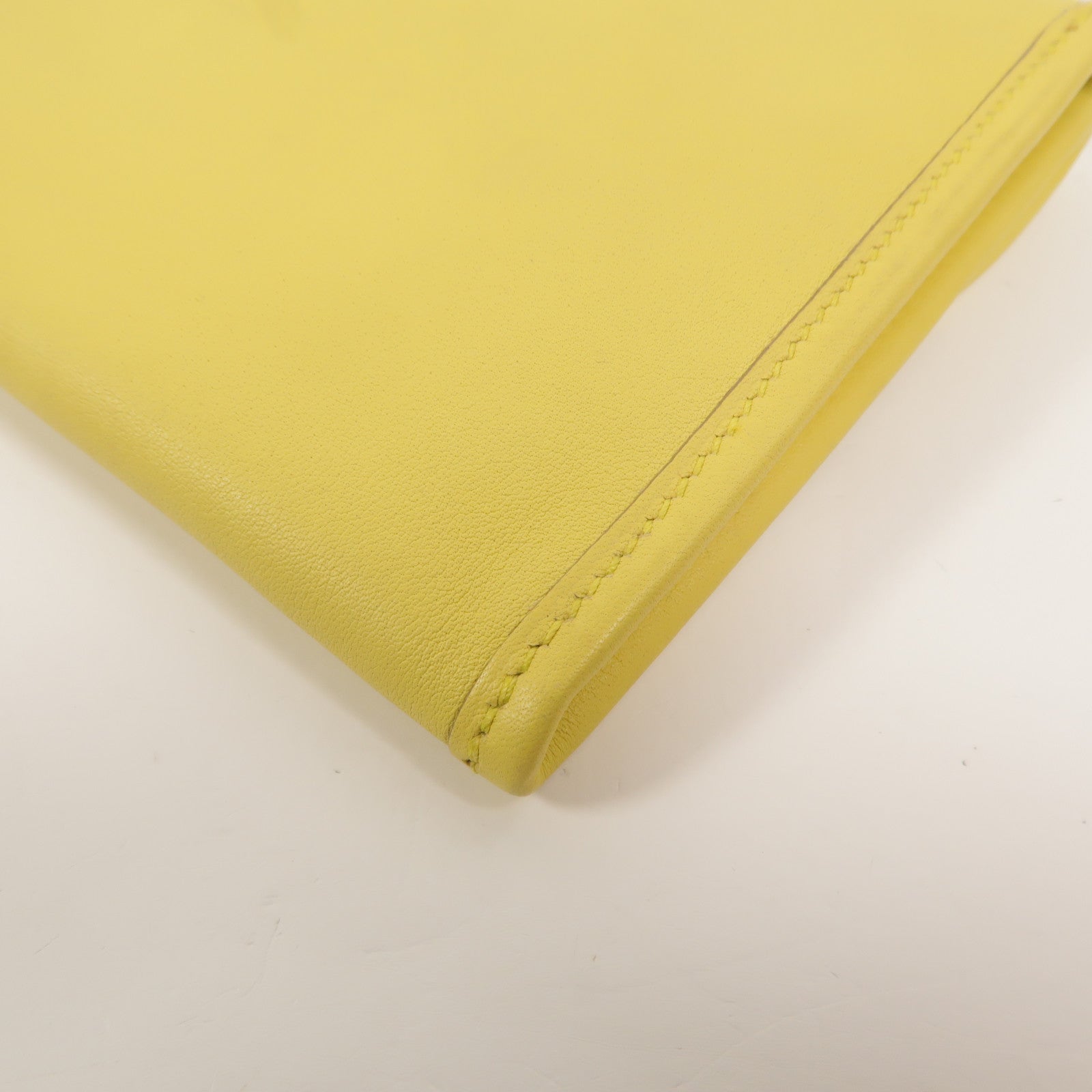 HERMES Swift皮革Jige Duo Clutch手拿包Jaune de Naples