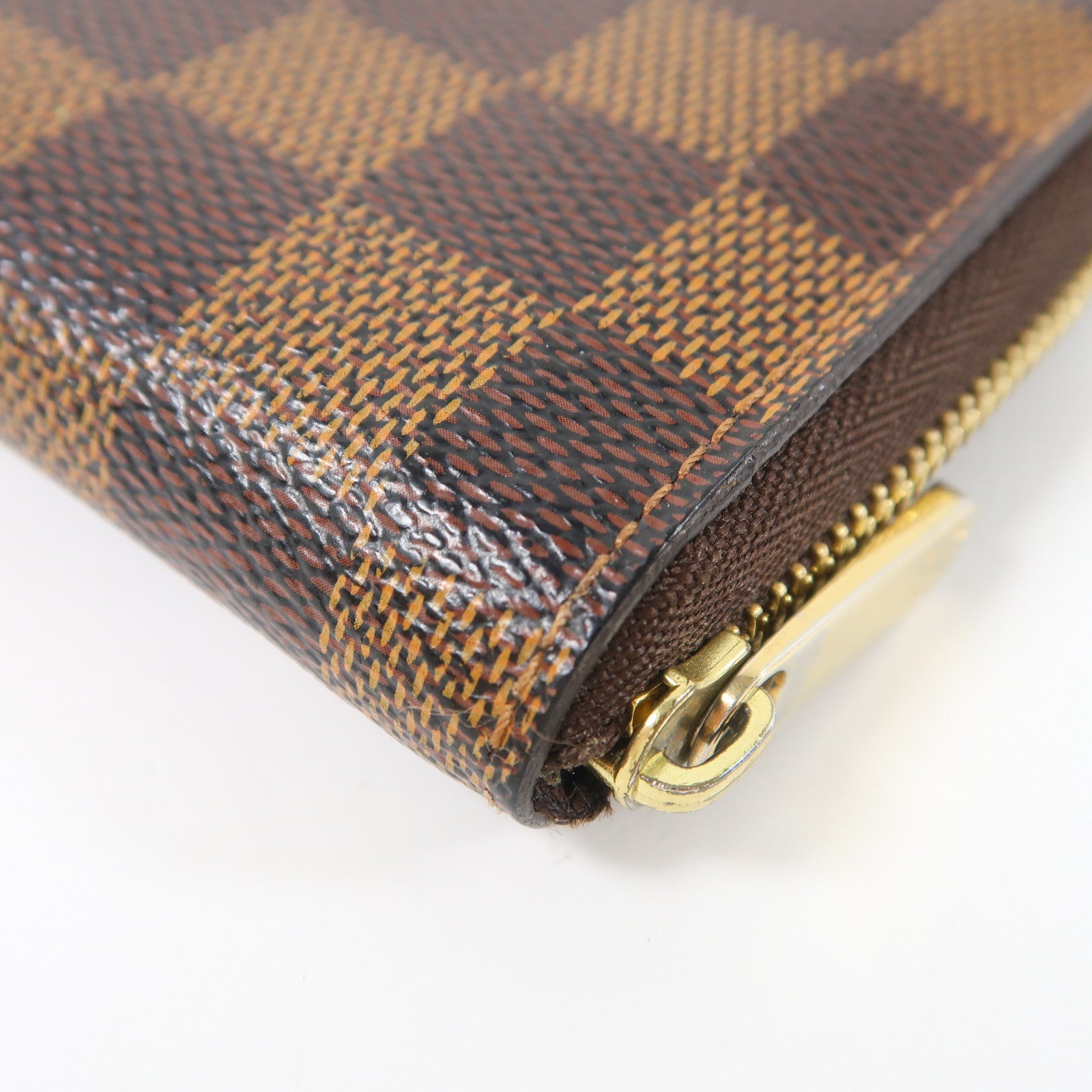 LOUIS VUITTON Damier Zipper Wallet金扣短錢包啡色