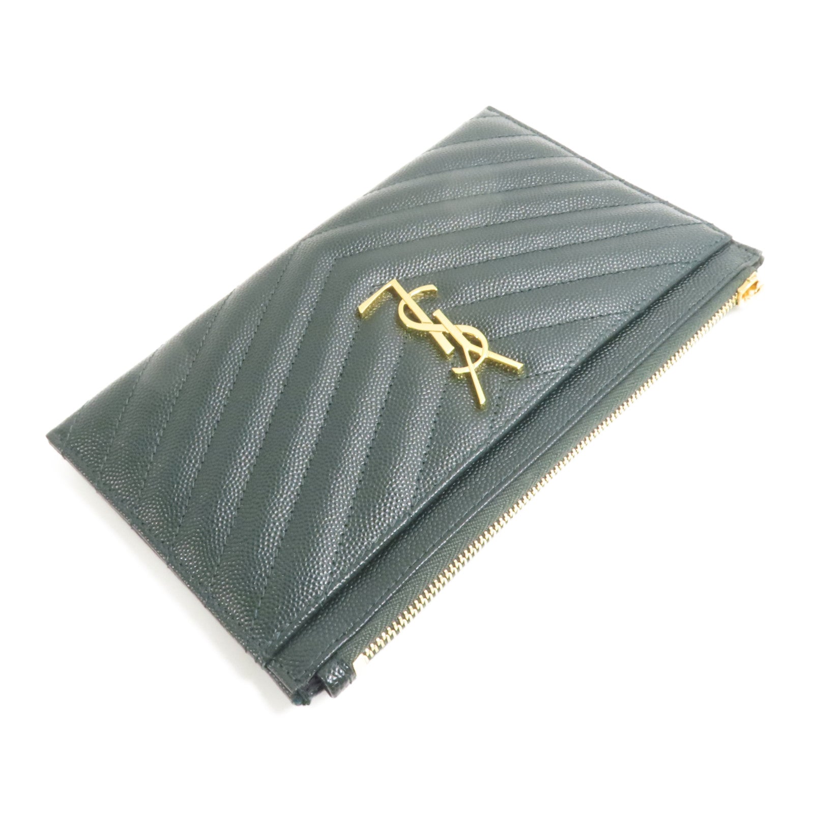 SAINT LAURENT 牛皮皮革Clutch Bag金扣手拿包