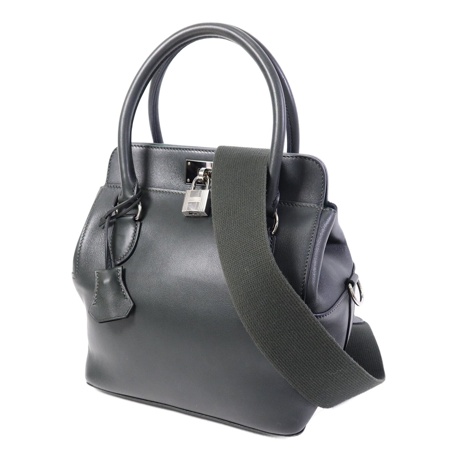 HERMES Swift皮革Toolbox 20手挽肩背兩用袋Vert Fonce