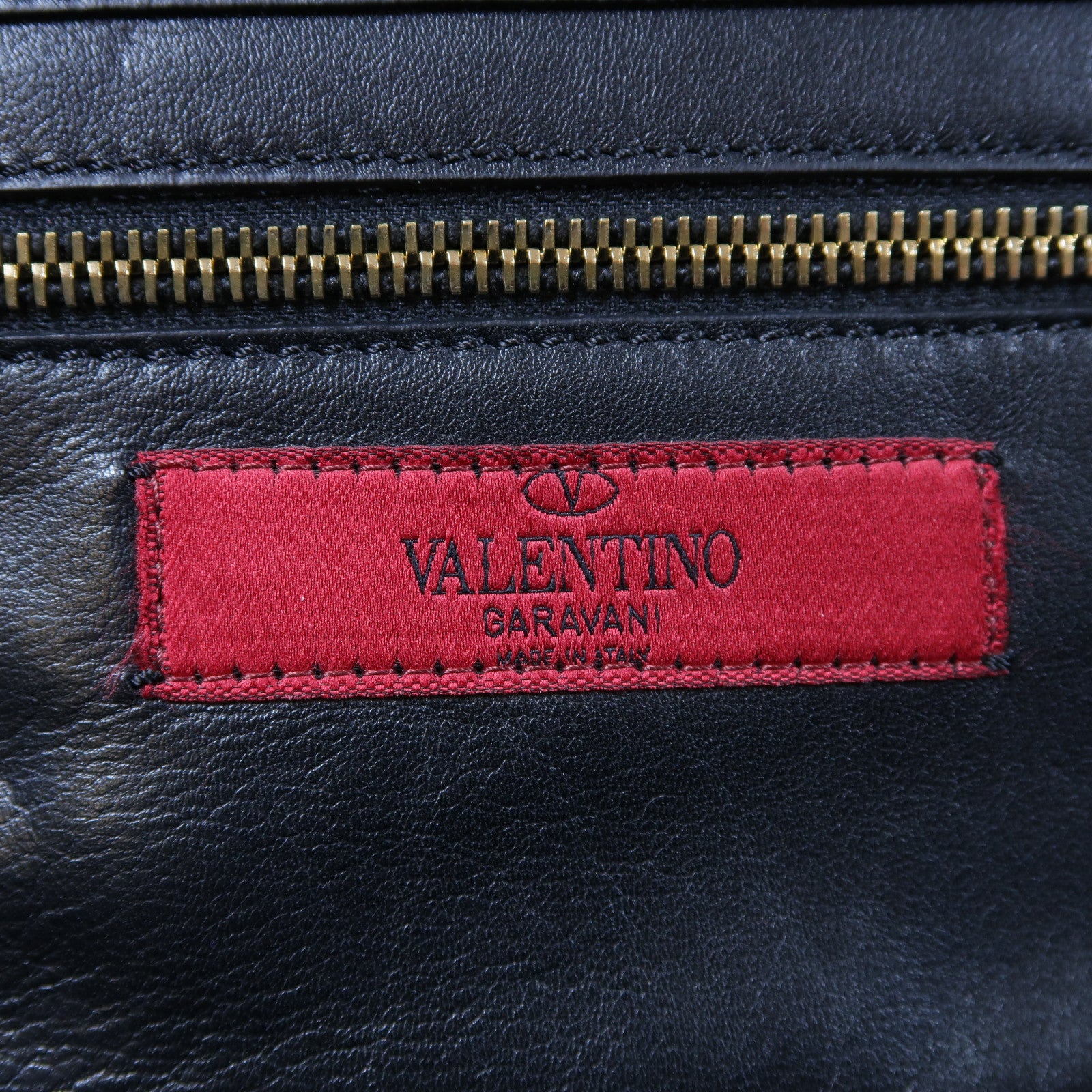 Valentino 牛皮皮革Rockstud Tote金扣手挽肩背兩用袋黑色