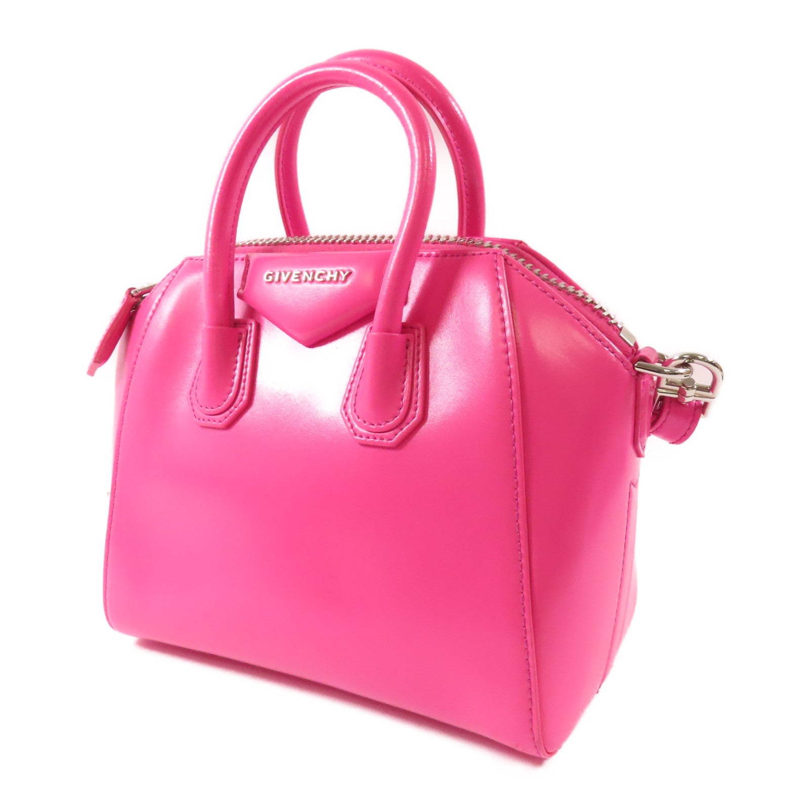 GIVENCHY 牛皮皮革Mini Antigona銀扣手挽肩背兩用袋