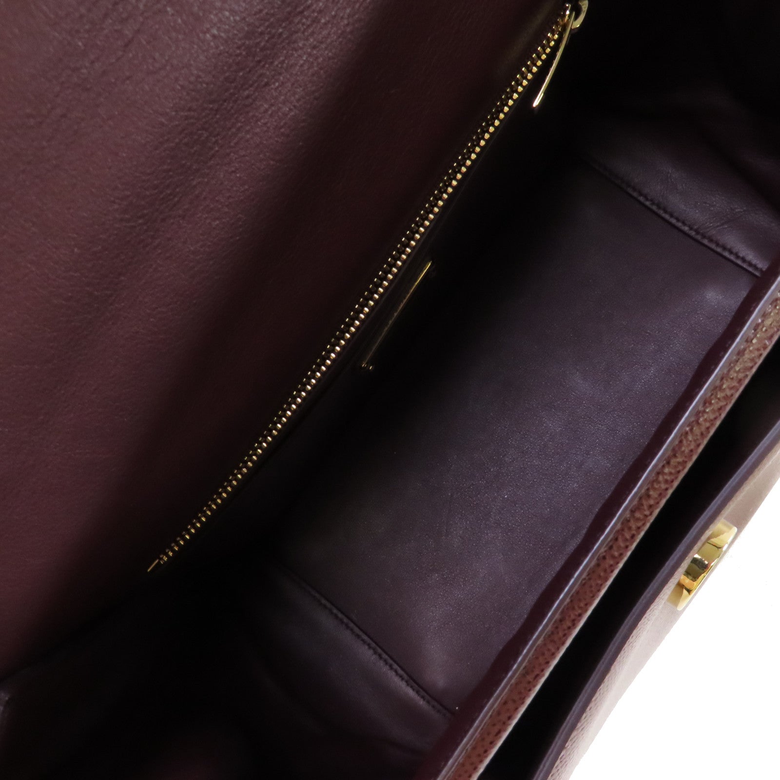 Salvatore Ferragamo 牛皮皮革2Way Shoulder Bag金扣手挽肩背兩用袋酒紅色