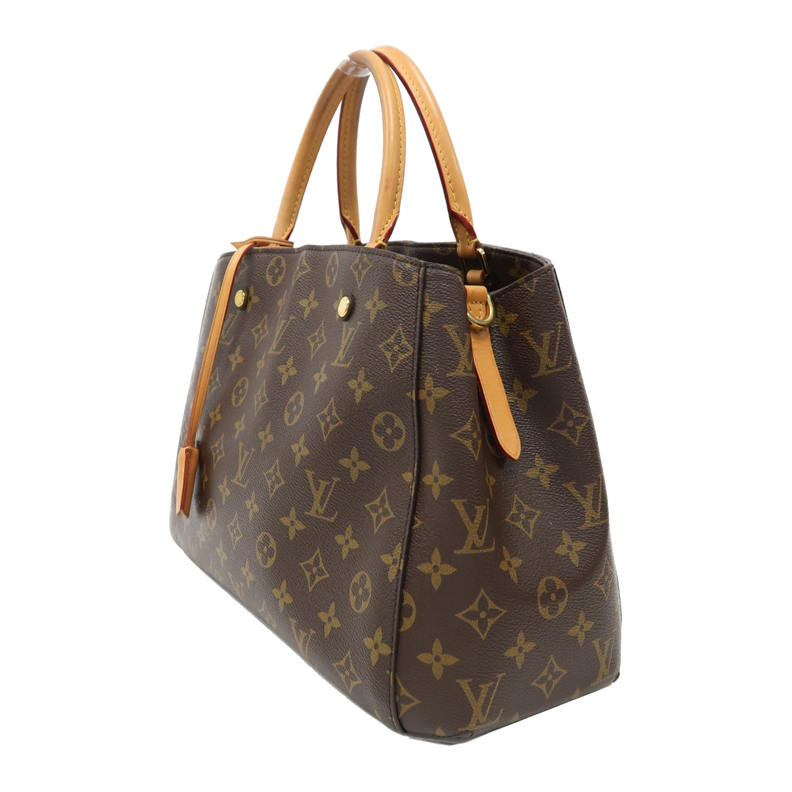 LOUIS VUITTON 【激減優惠】Monogram Montaigne MM金扣手挽肩背兩用袋啡色
