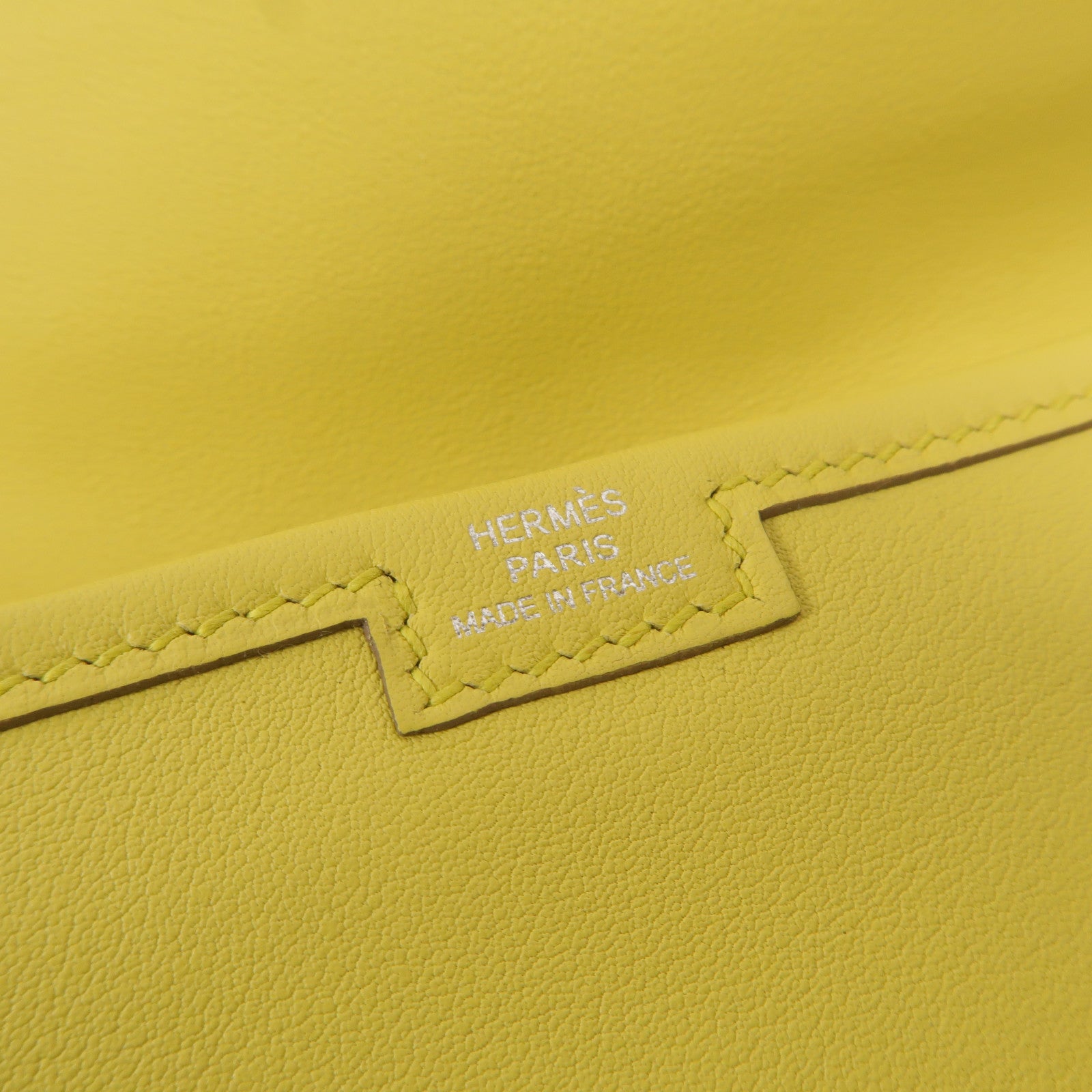HERMES Swift皮革Jige Duo Clutch手拿包Jaune de Naples