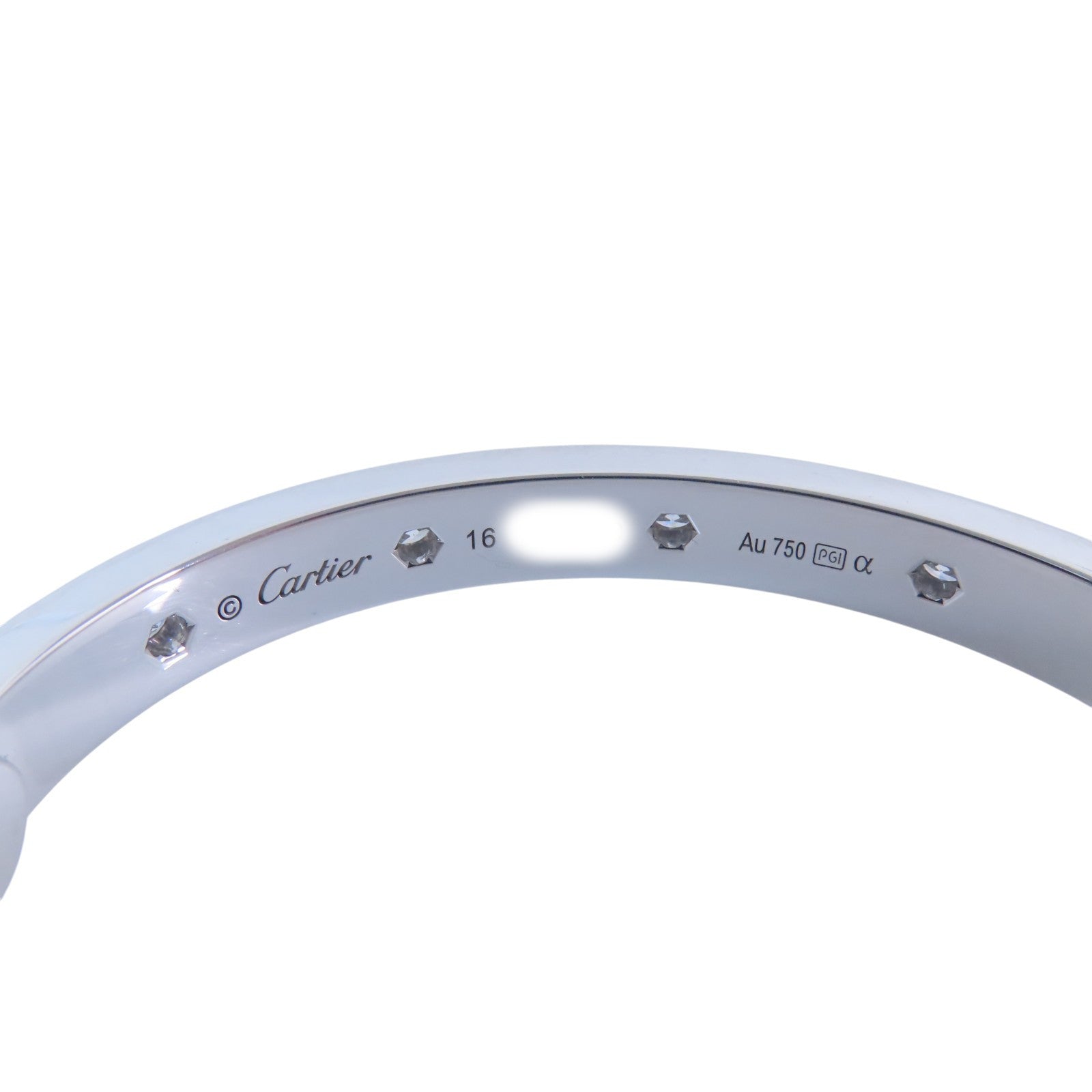 CARTIER 18K白金Love Bracelet Full Diamond鑽石手鐲#16