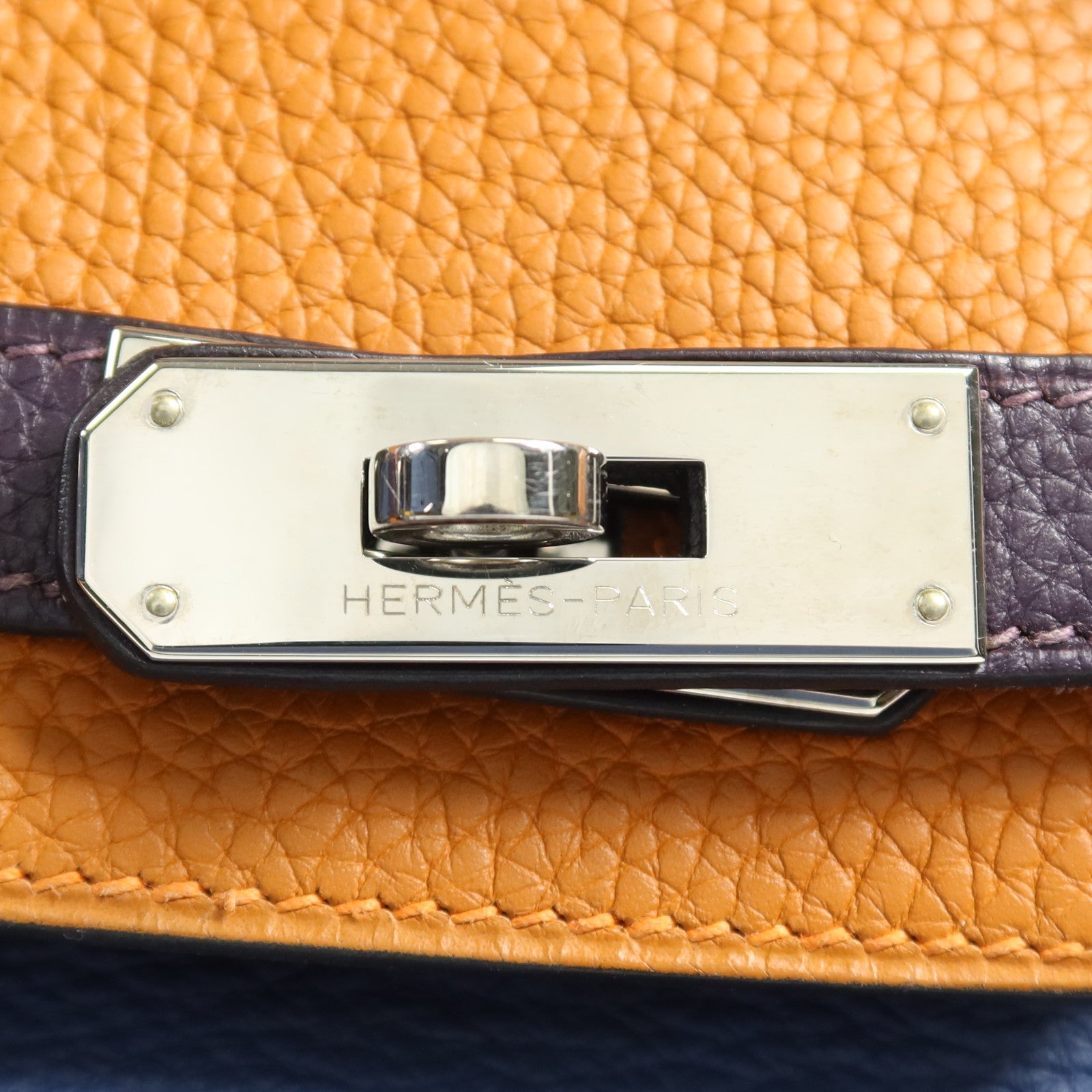 HERMES Togo皮革Birkin 30銀扣手挽袋Colvert/Orange/Prune