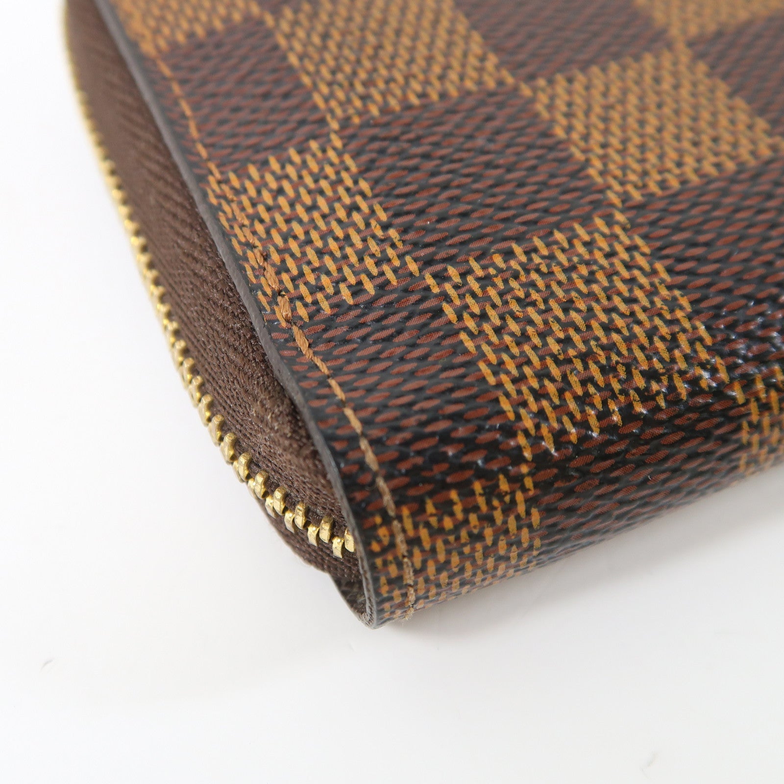 LOUIS VUITTON Damier Zipper Wallet金扣短錢包啡色