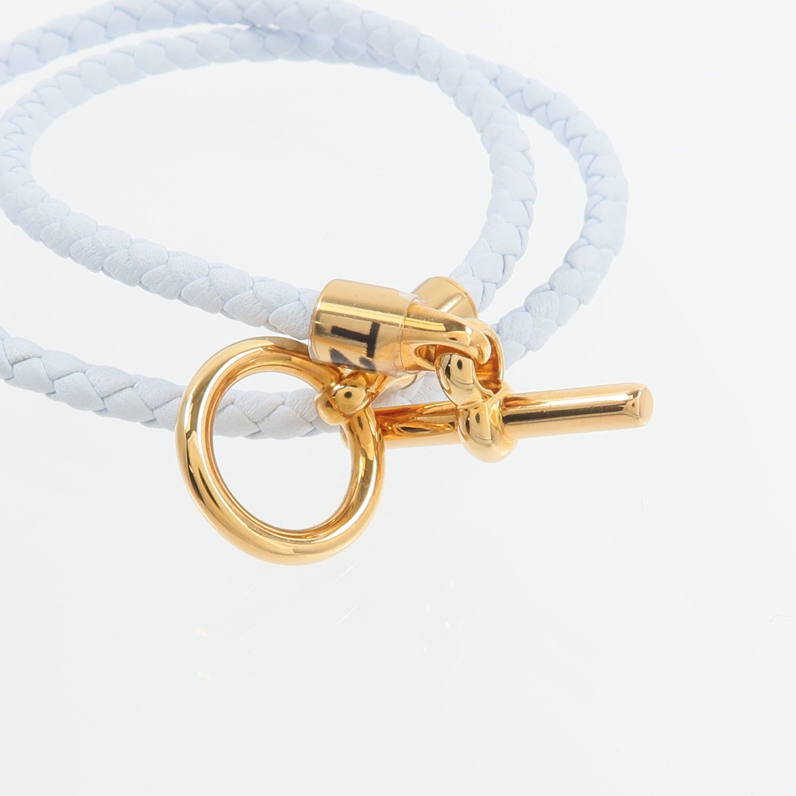 HERMES Swift皮革Glenan Double Tour Bracelet手鏈Bleu Brume