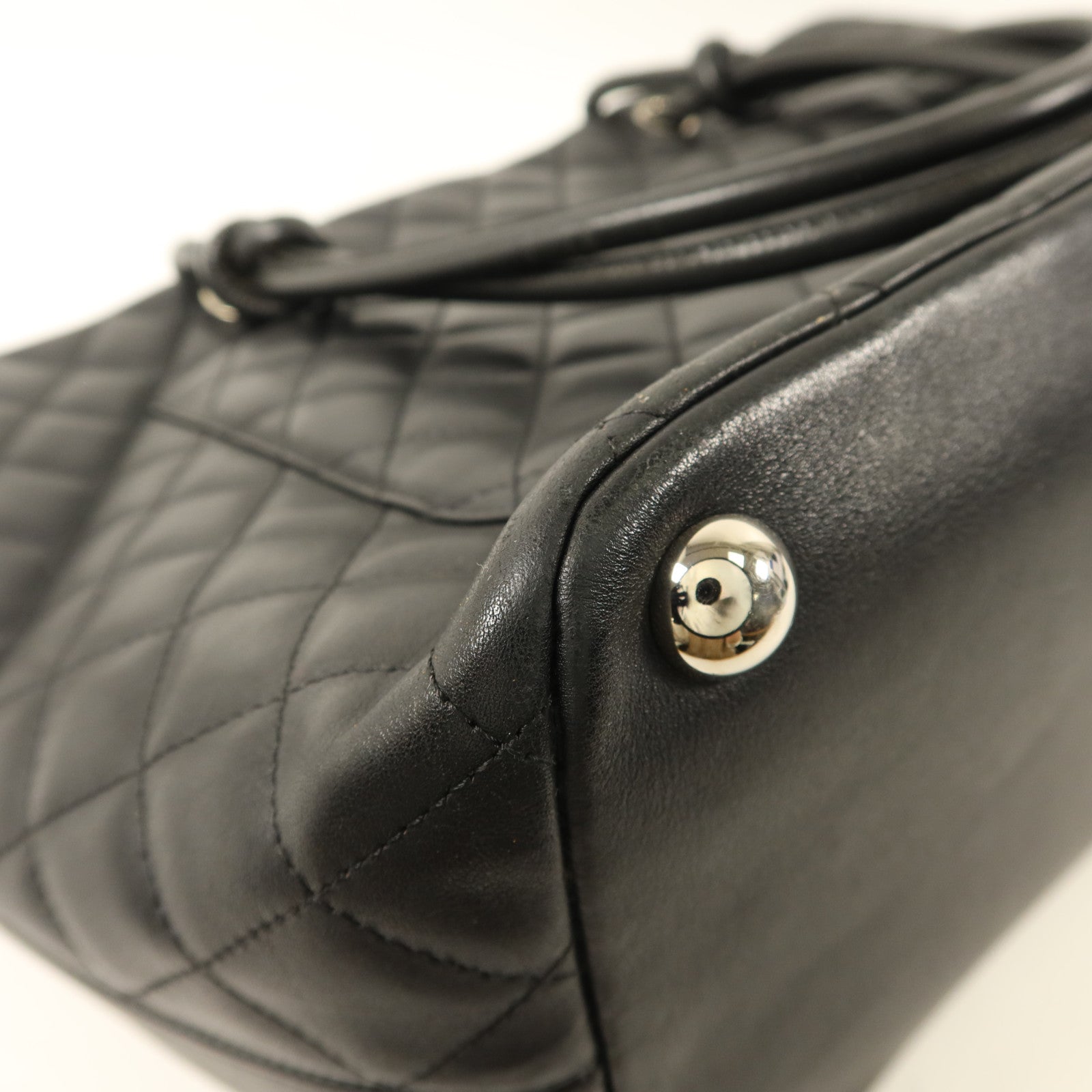 CHANEL 牛皮皮革Cambon Tote Bag銀扣手挽袋