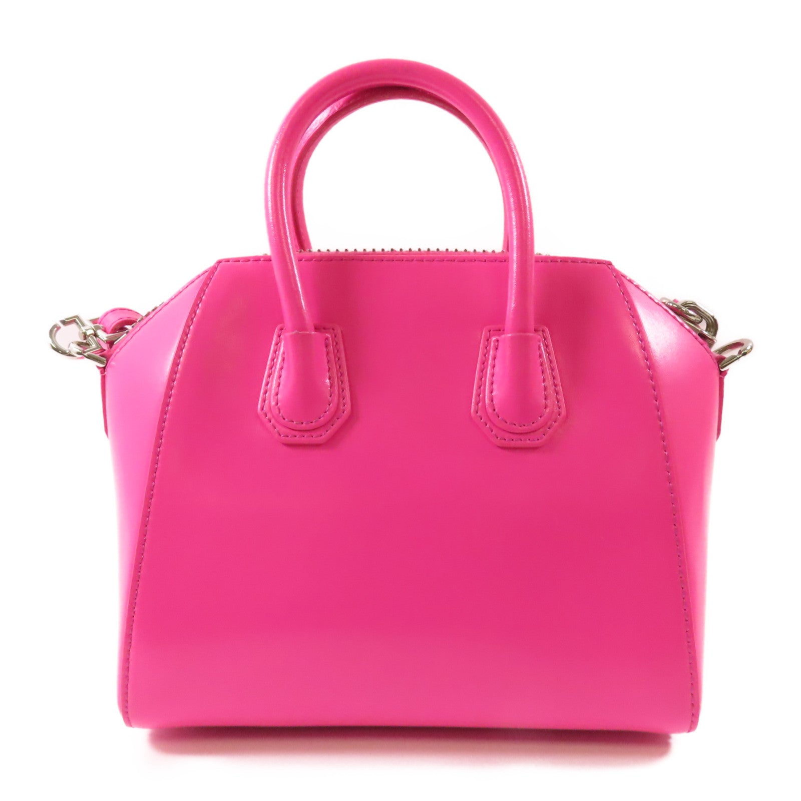 GIVENCHY 牛皮皮革Mini Antigona銀扣手挽肩背兩用袋