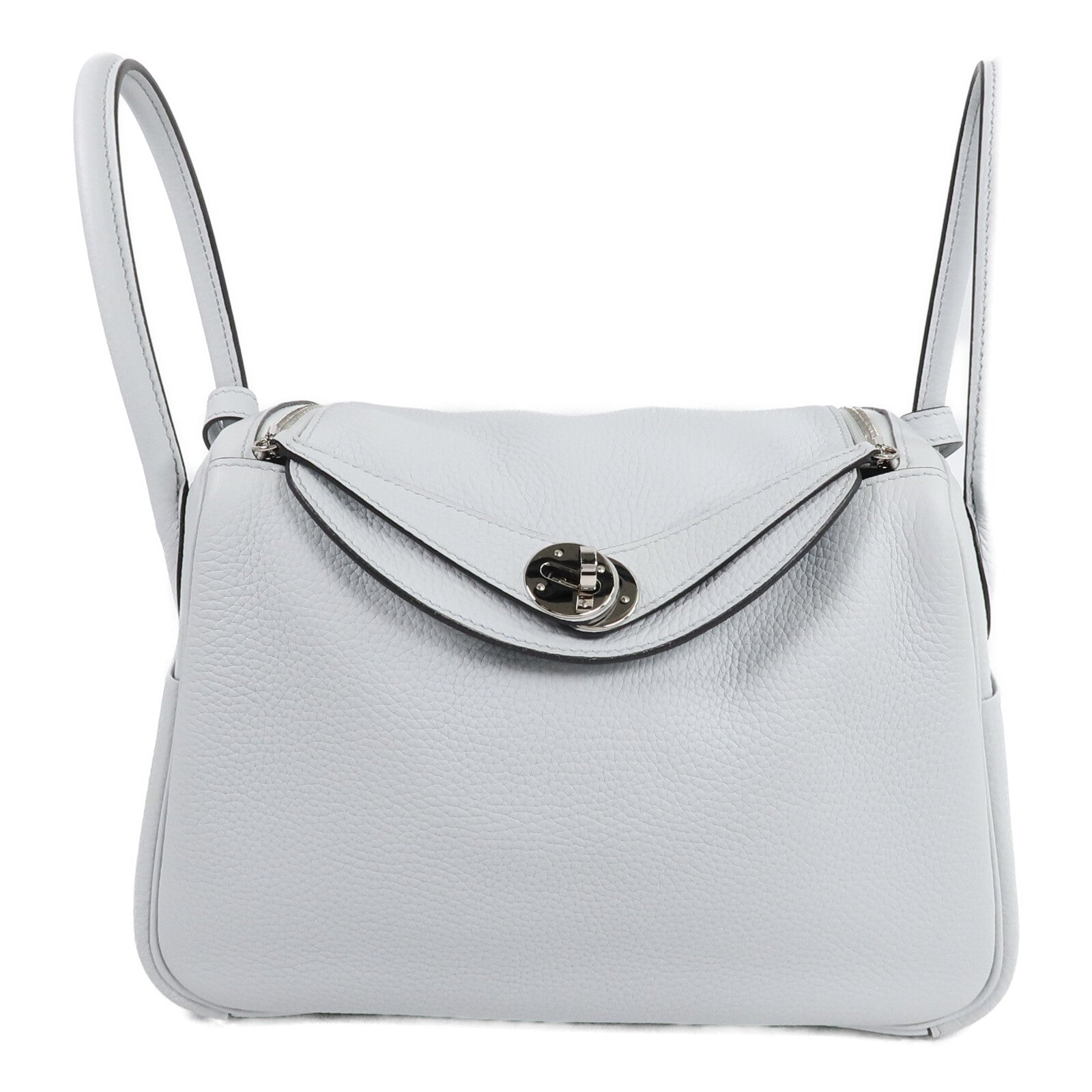 HERMES Clemence皮革Lindy 26手挽肩背兩用袋Blue Pale